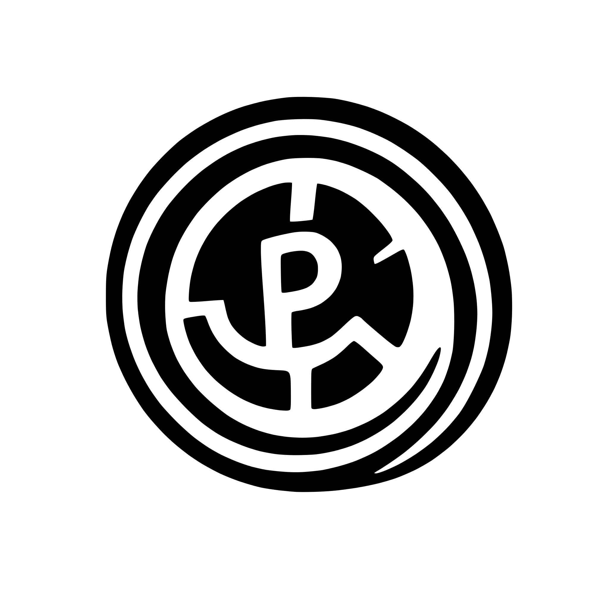 AI-generated SVG of a letter R inside a circle , with pink purple and blue colors