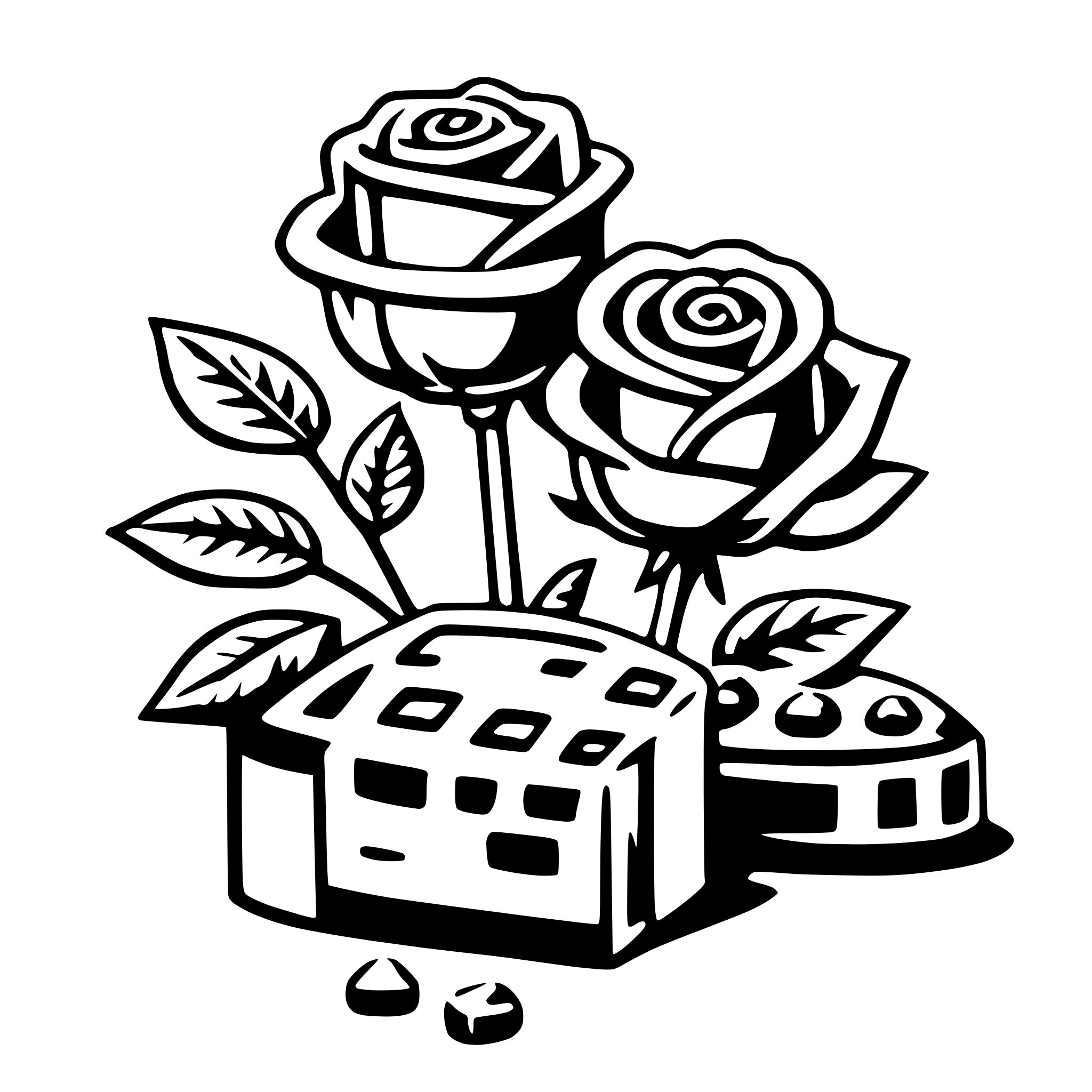 AI-generated SVG of a roses and chocolates