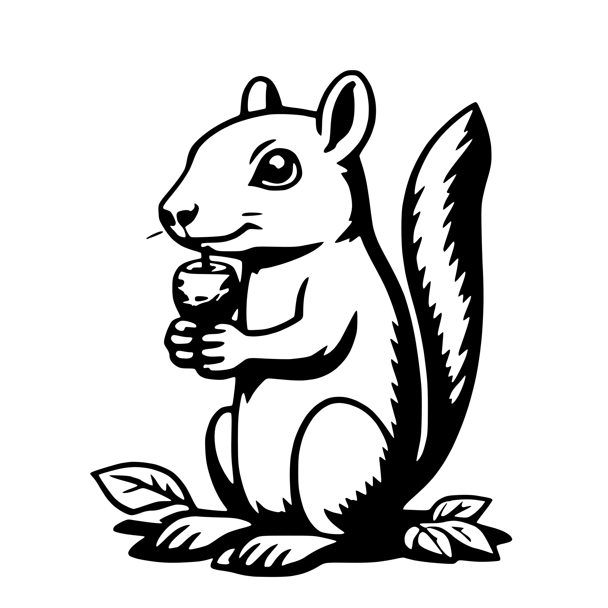 AI-generated SVG of 'squirrel with acorn'