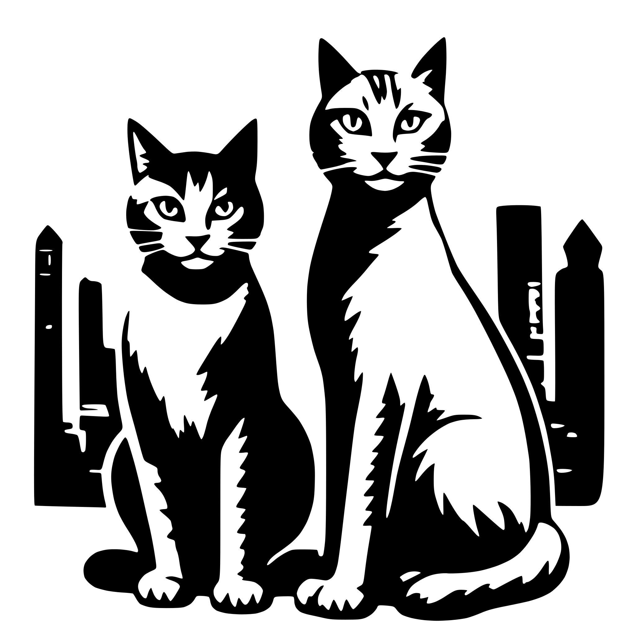 AI-generated SVG of a two cats silouette