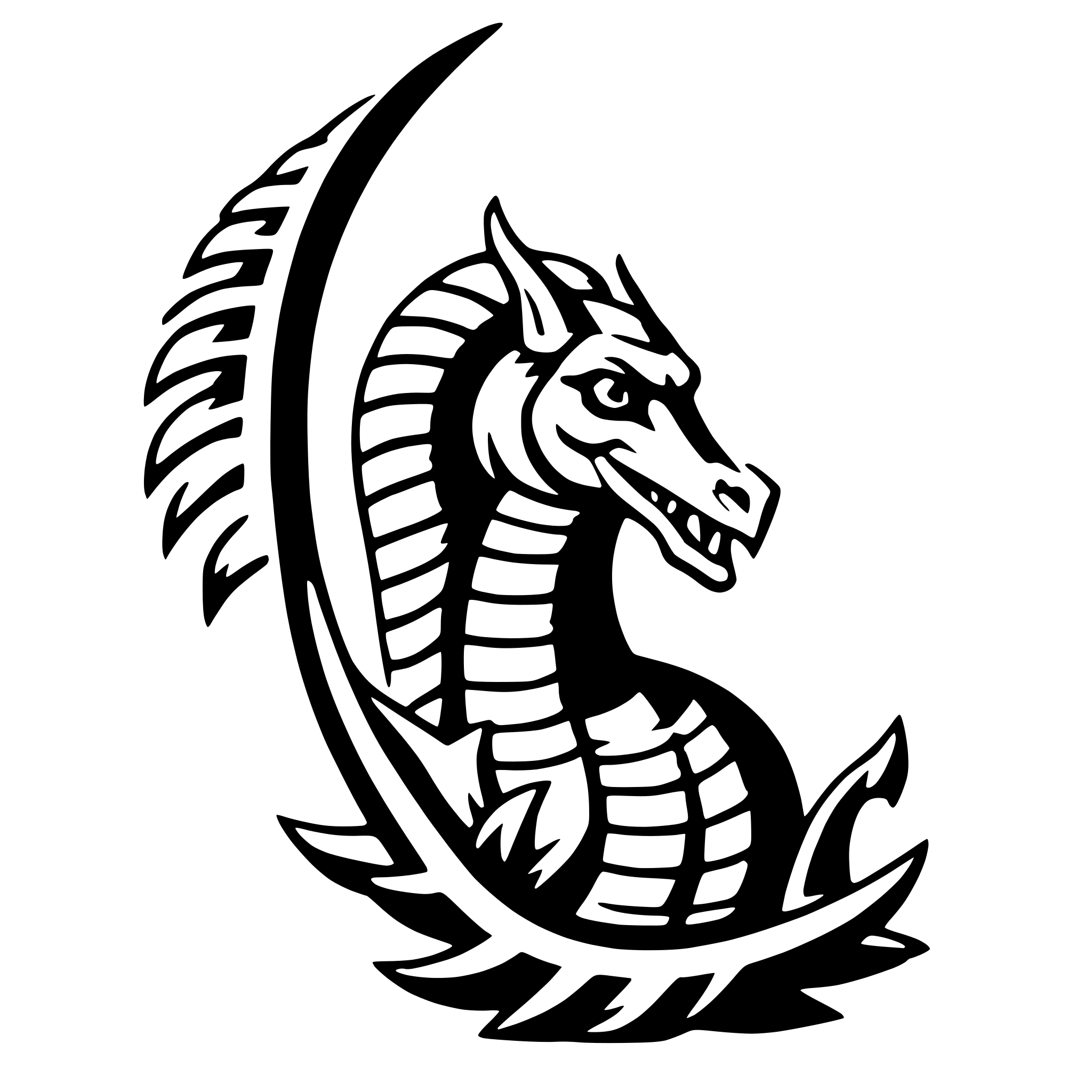 AI-generated SVG of a tiamat