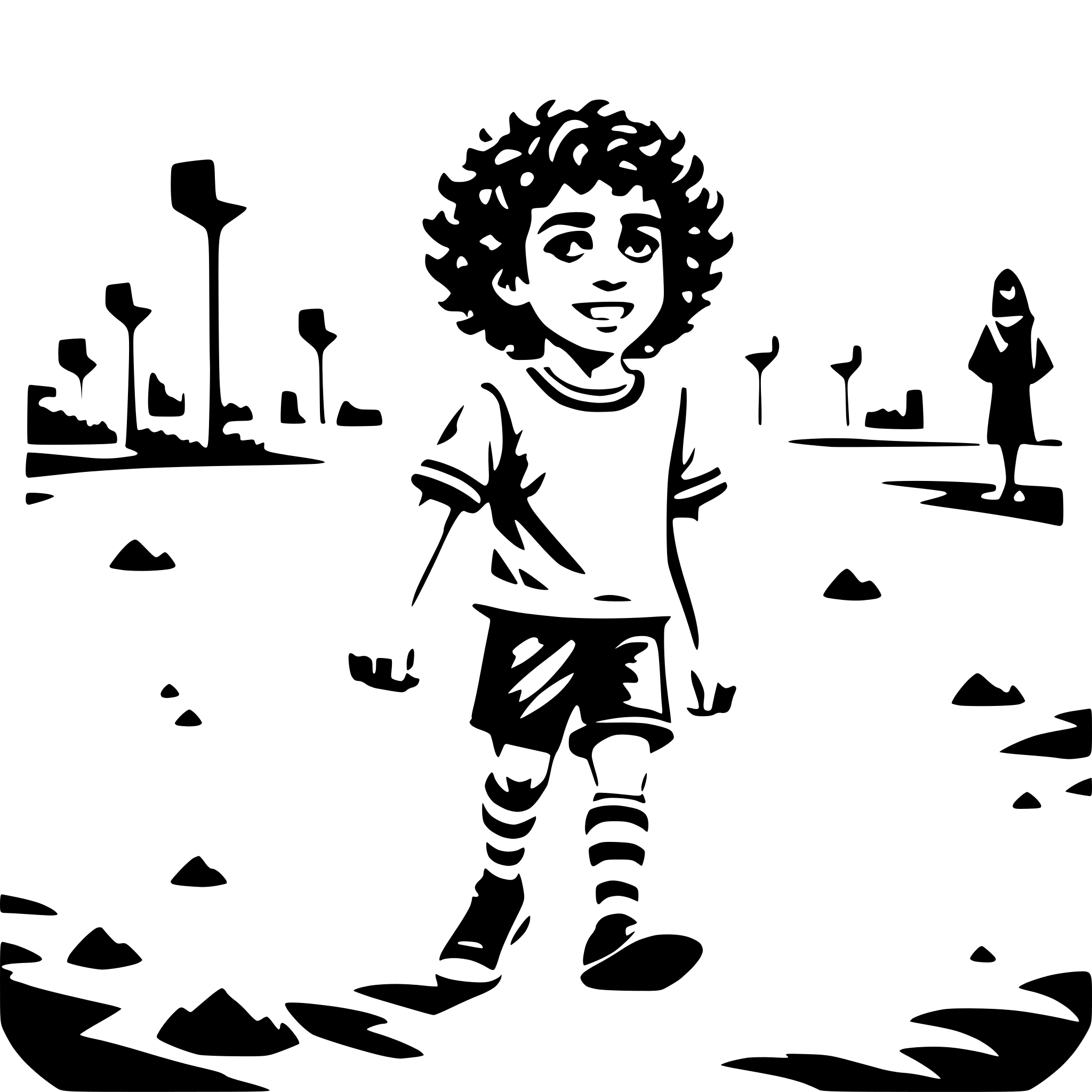 AI-generated SVG of a A cute little boy, with curly hair, playing soccer with his friends on the dirt field of their neighborhood in Iran.