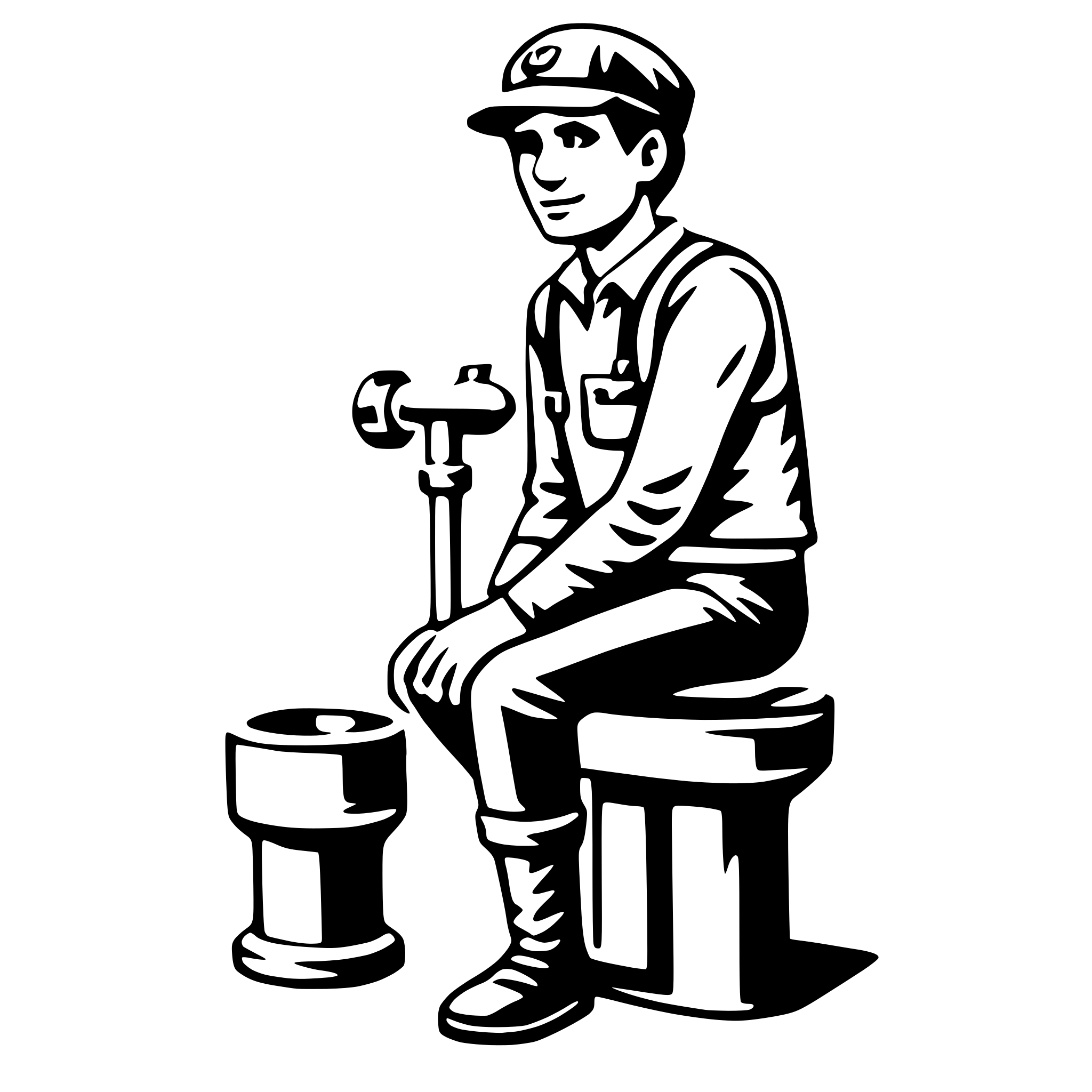 AI-generated SVG of a plumber