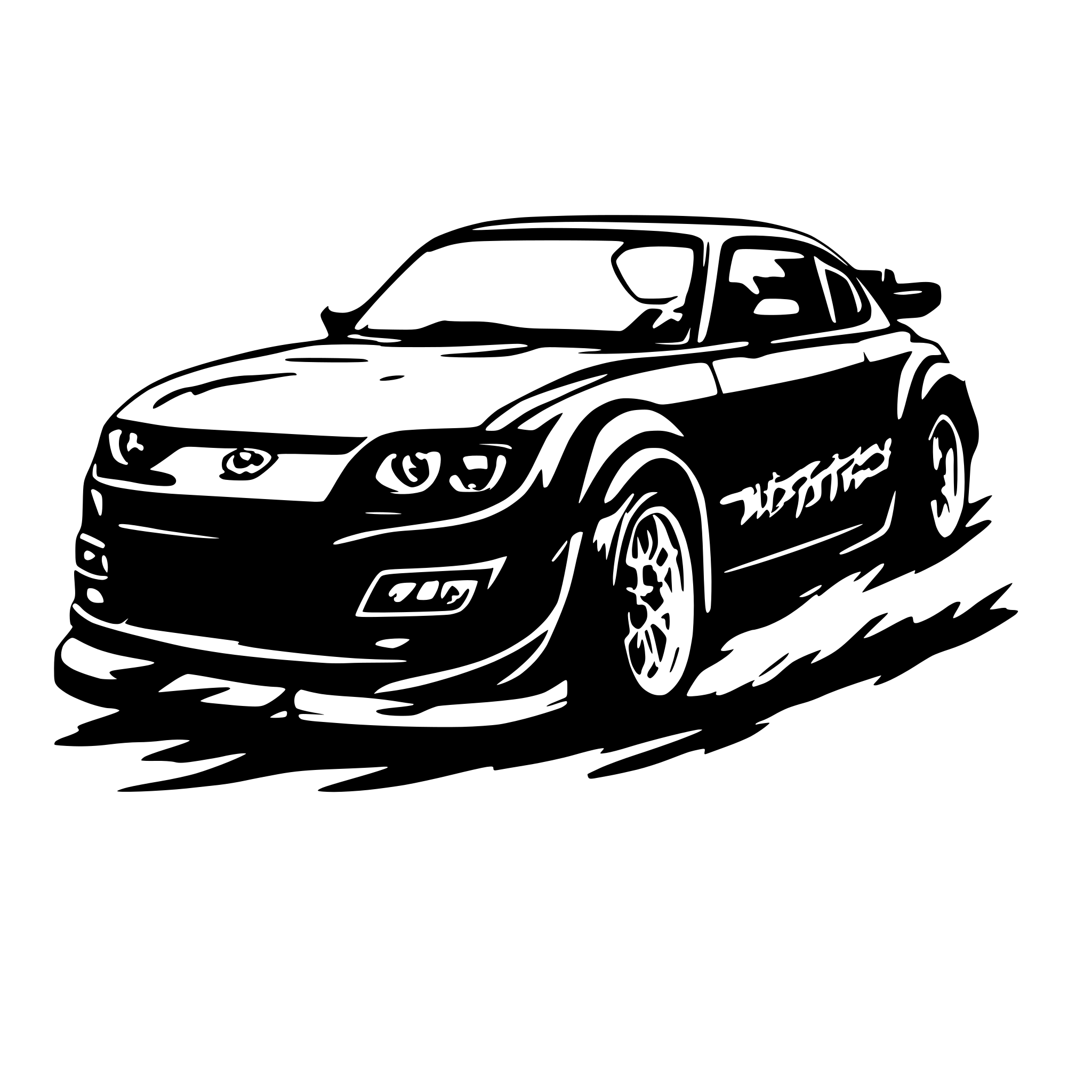 AI-generated SVG of 'toyota hachiroku drifting no shadow'