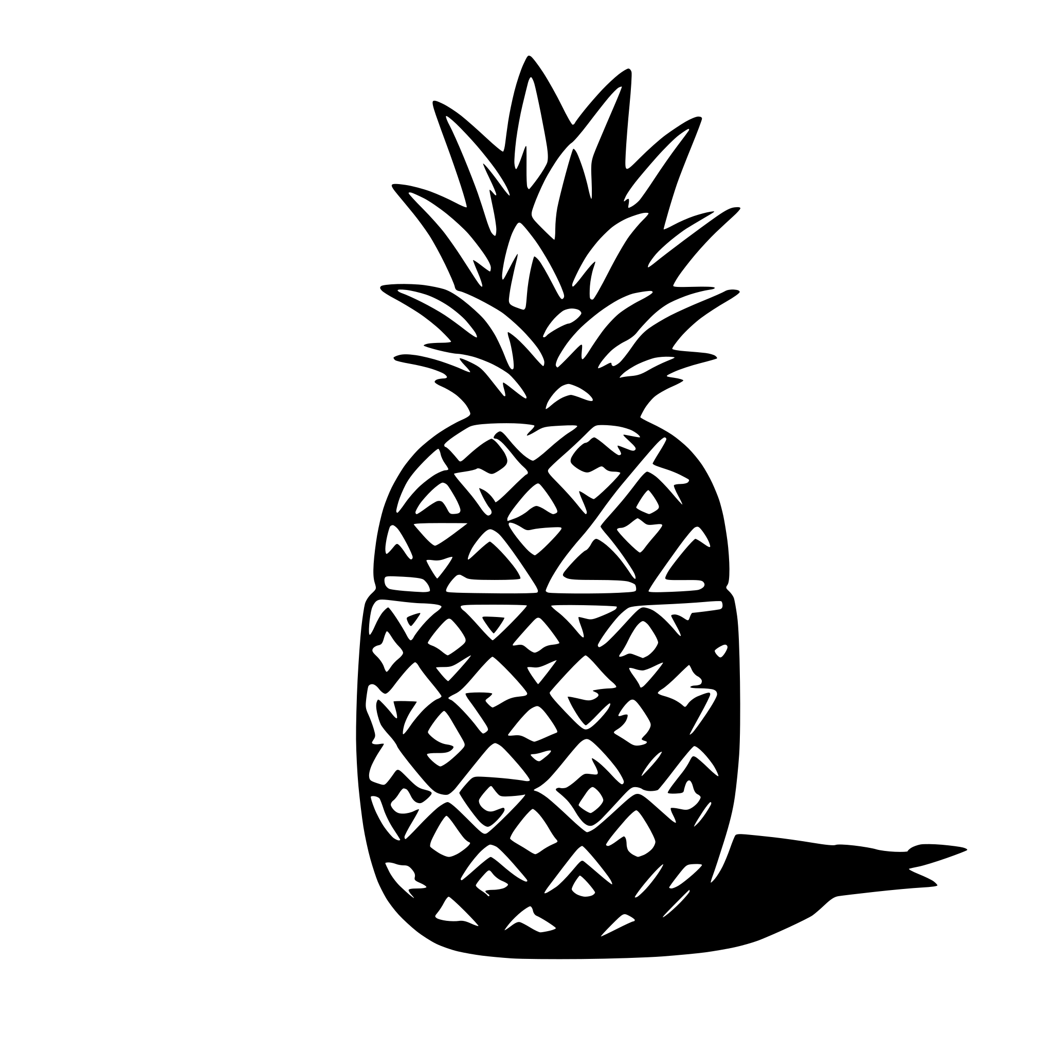 AI-generated SVG of 'pineapple tiki'