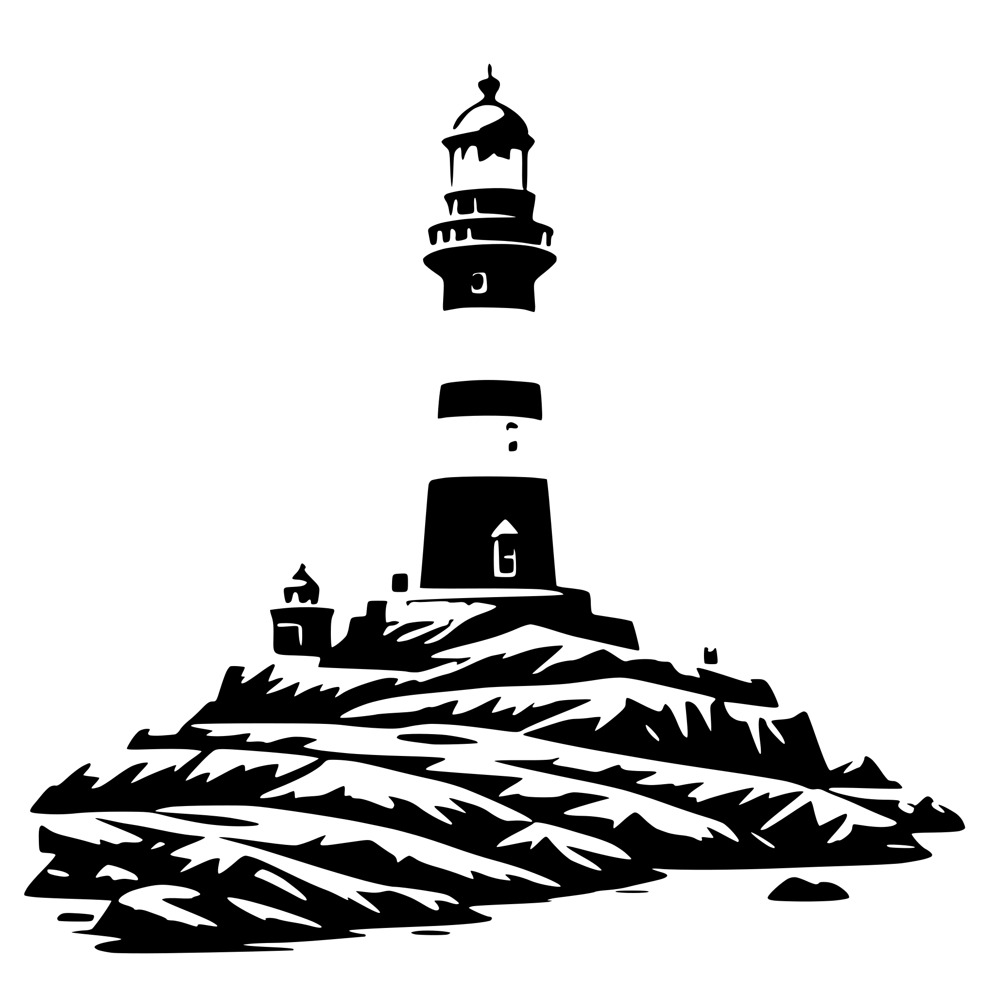 AI-generated SVG of a A lighthouse on a rocky shore