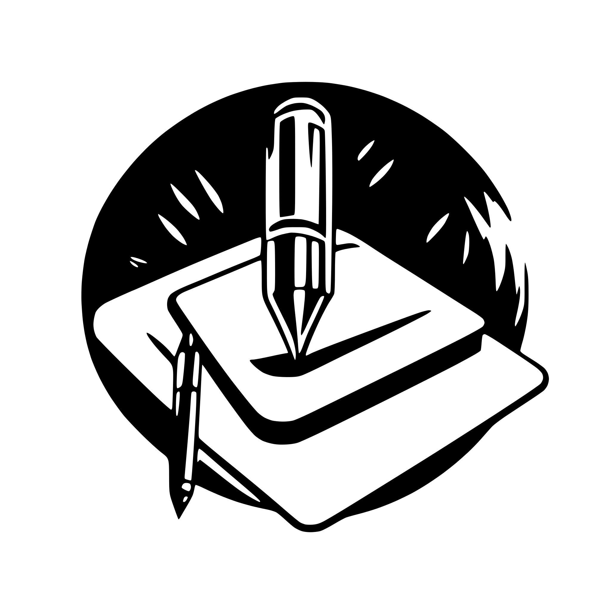 AI-generated SVG of a Give me a logo which includes pen and a paper