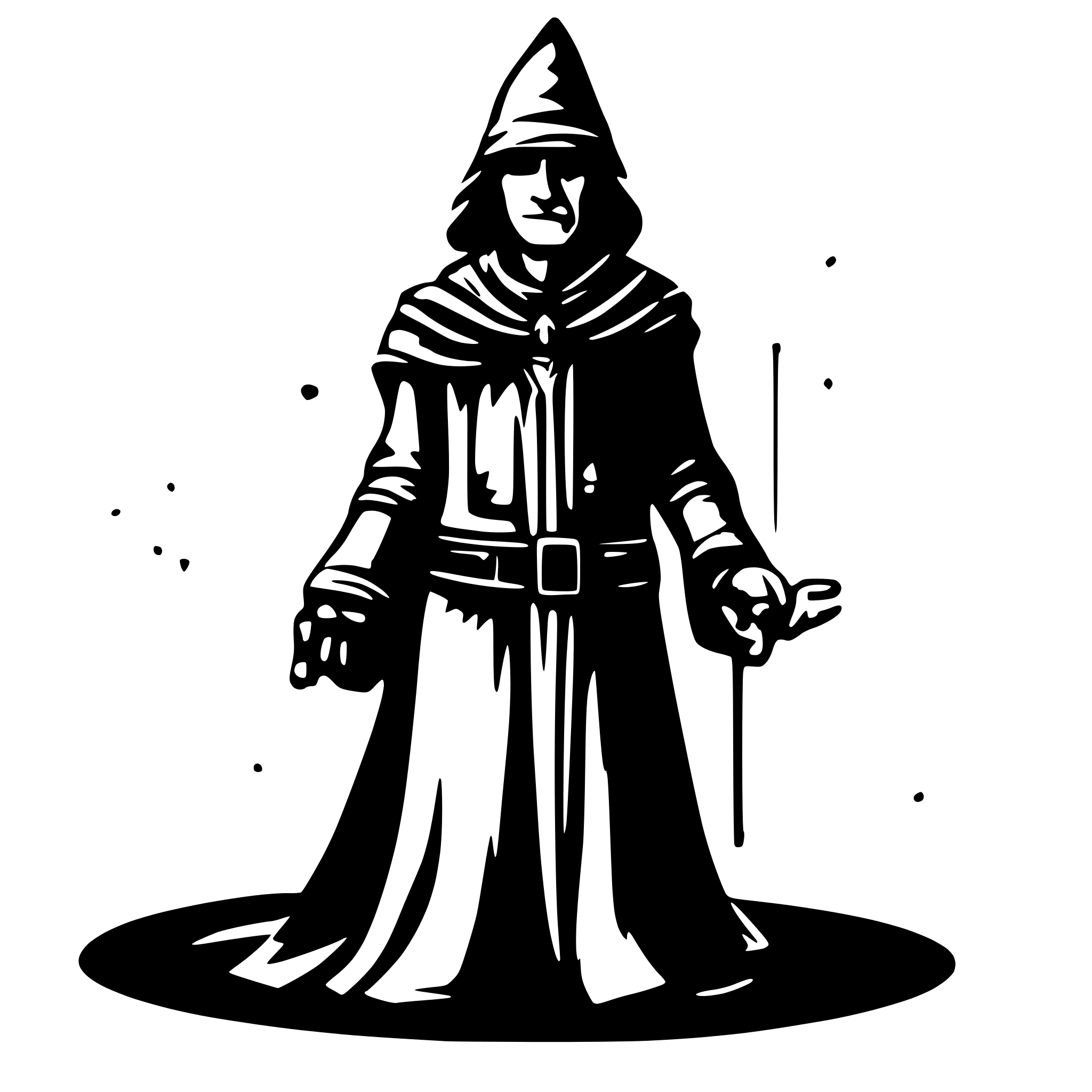 AI-generated SVG of 'wizard drawn with circuits lines'