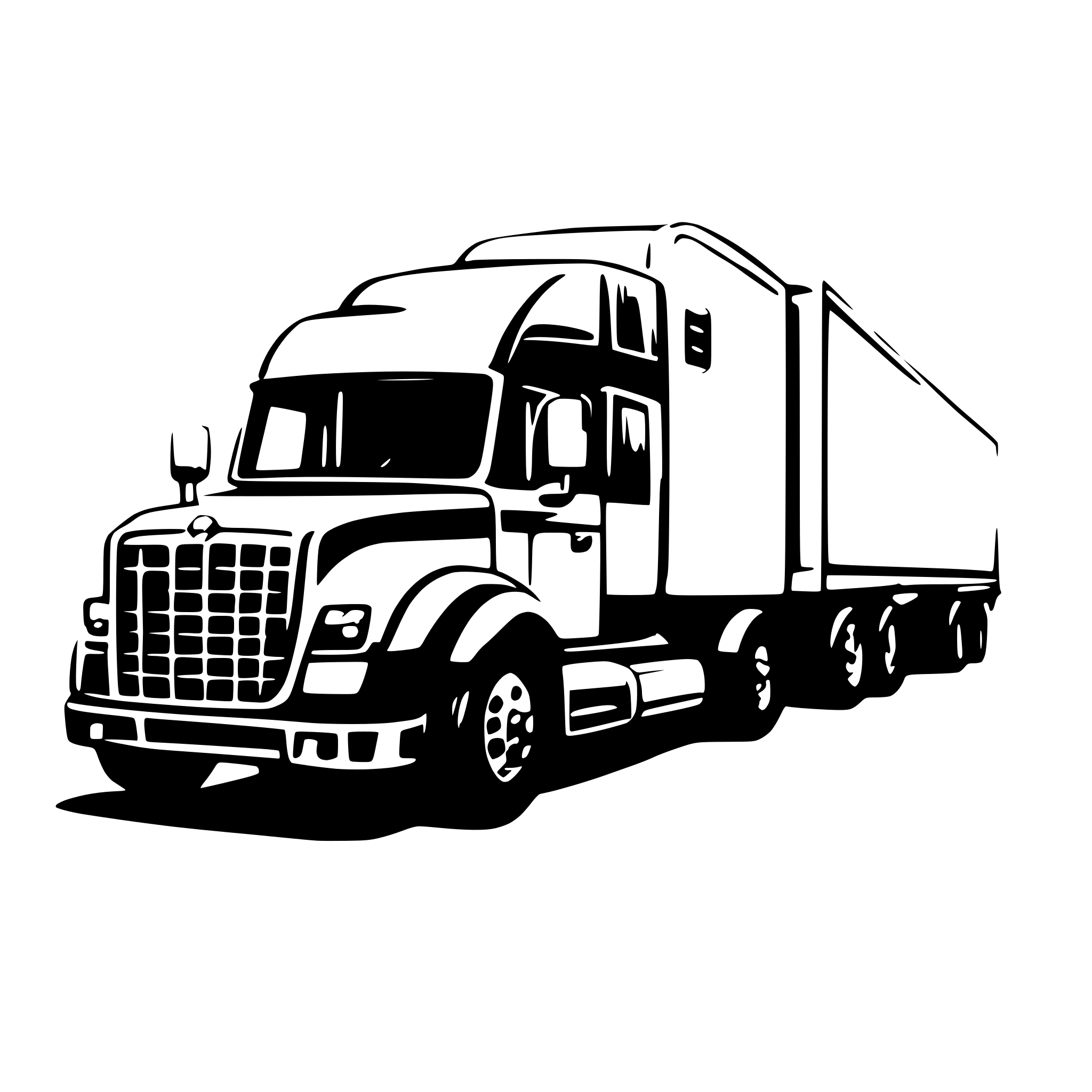 AI-generated SVG of 'semi truck driving by'