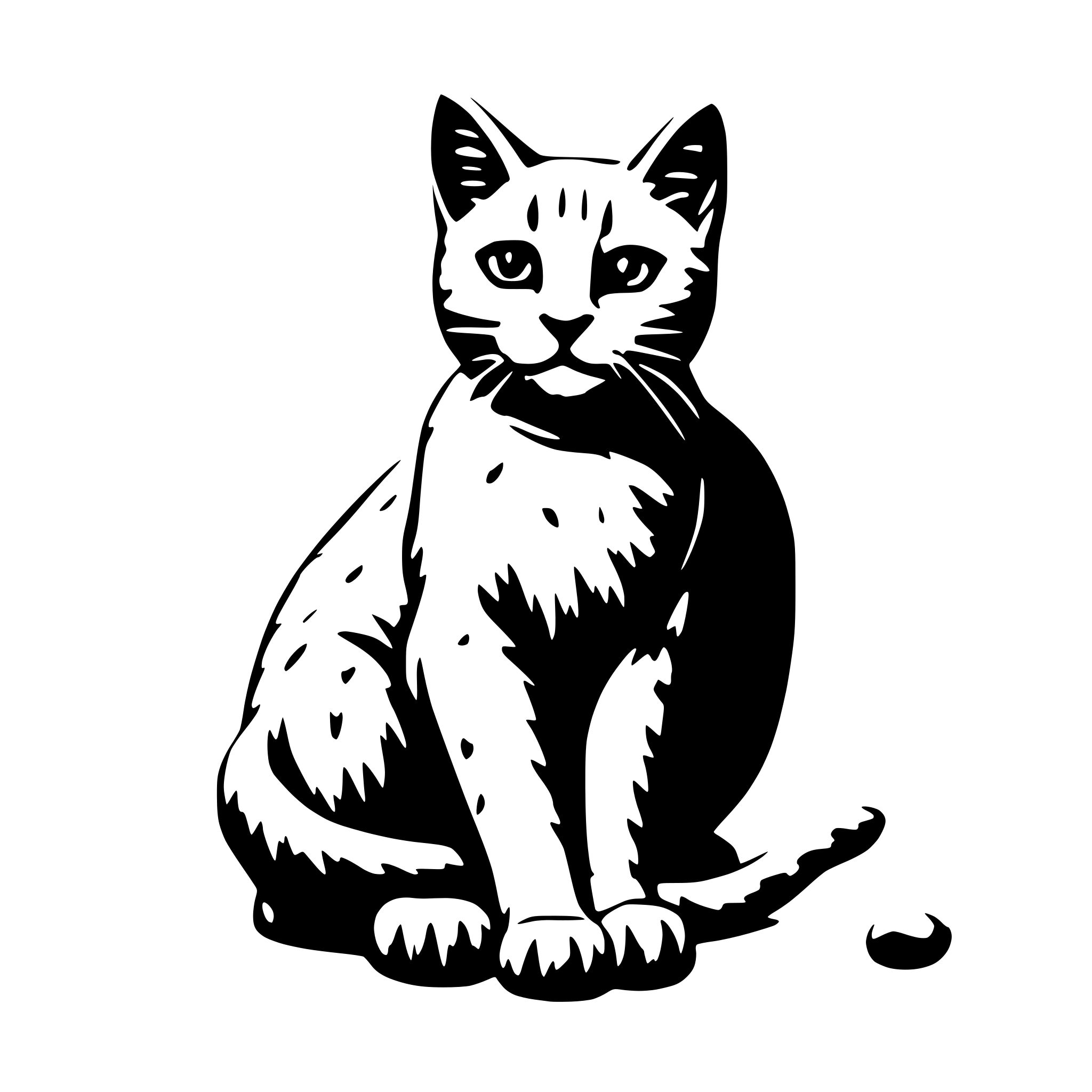AI-generated SVG of a a wireframe playful cat