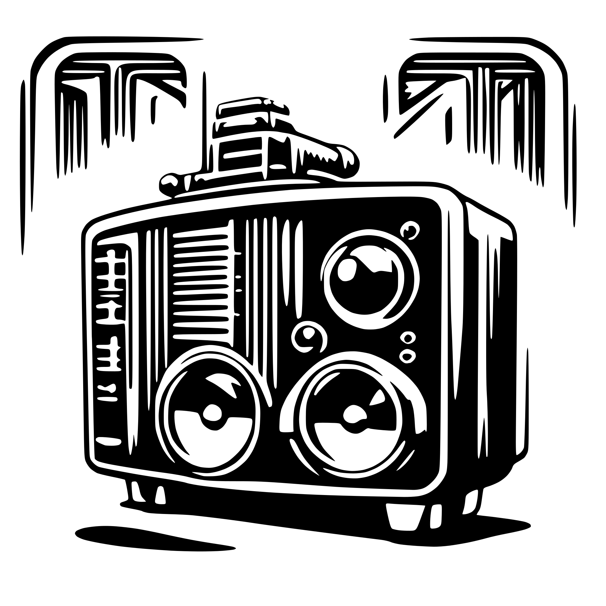 AI-generated SVG of 'ghettoblaster logo art deco'