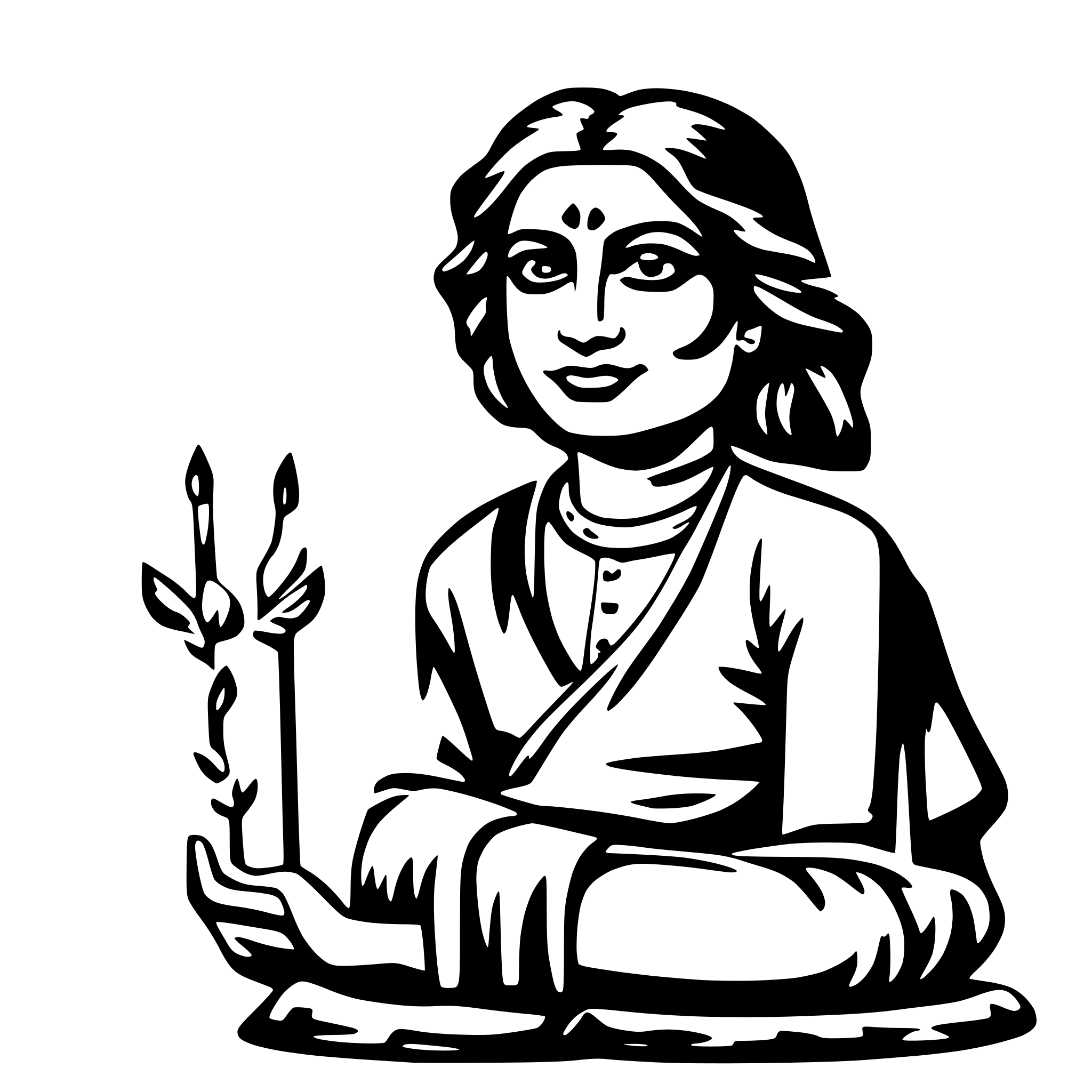 AI-generated SVG of 'विनम्रता आत्मसंयम का मूल है।'