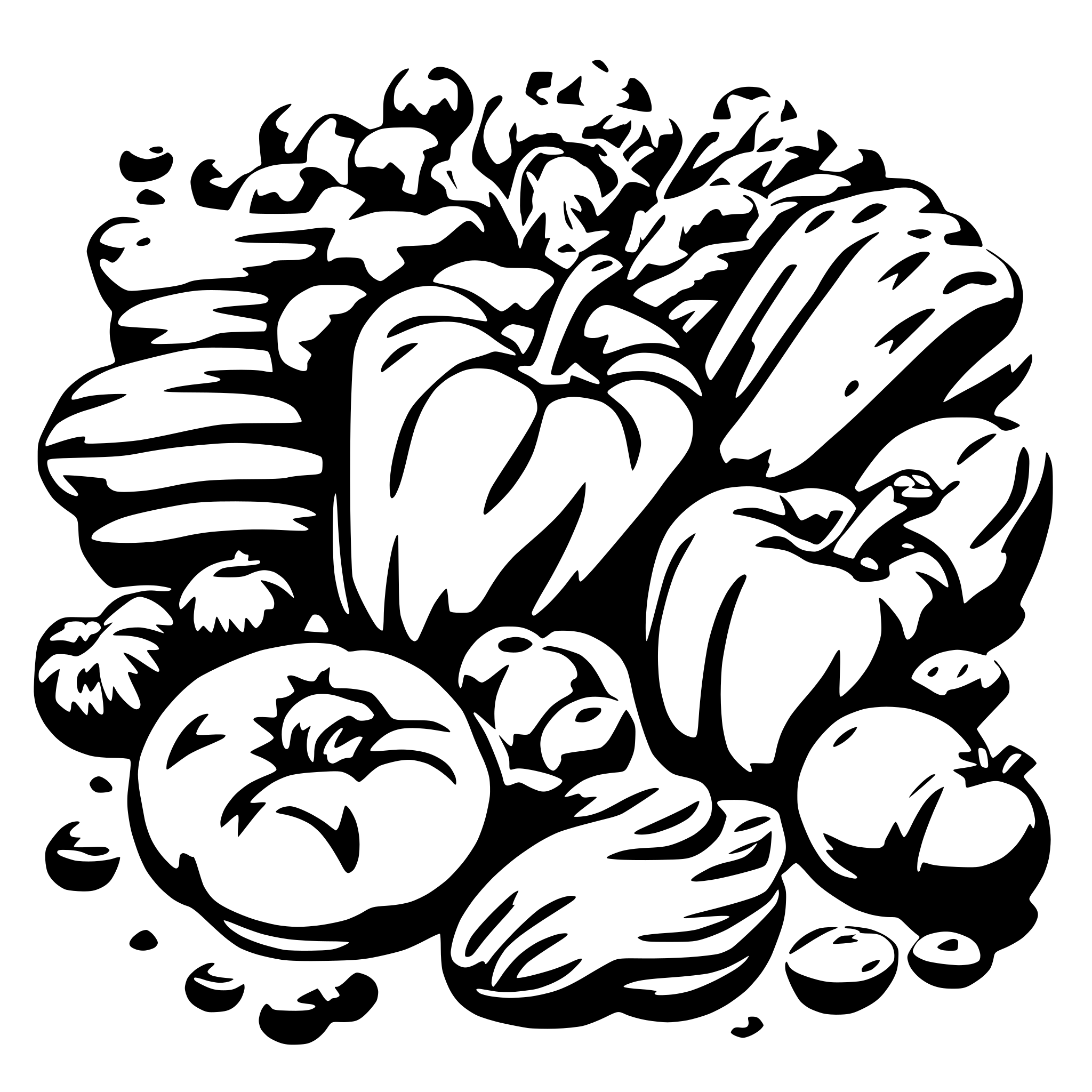 AI-generated SVG of 'Generate scattered vegetables'