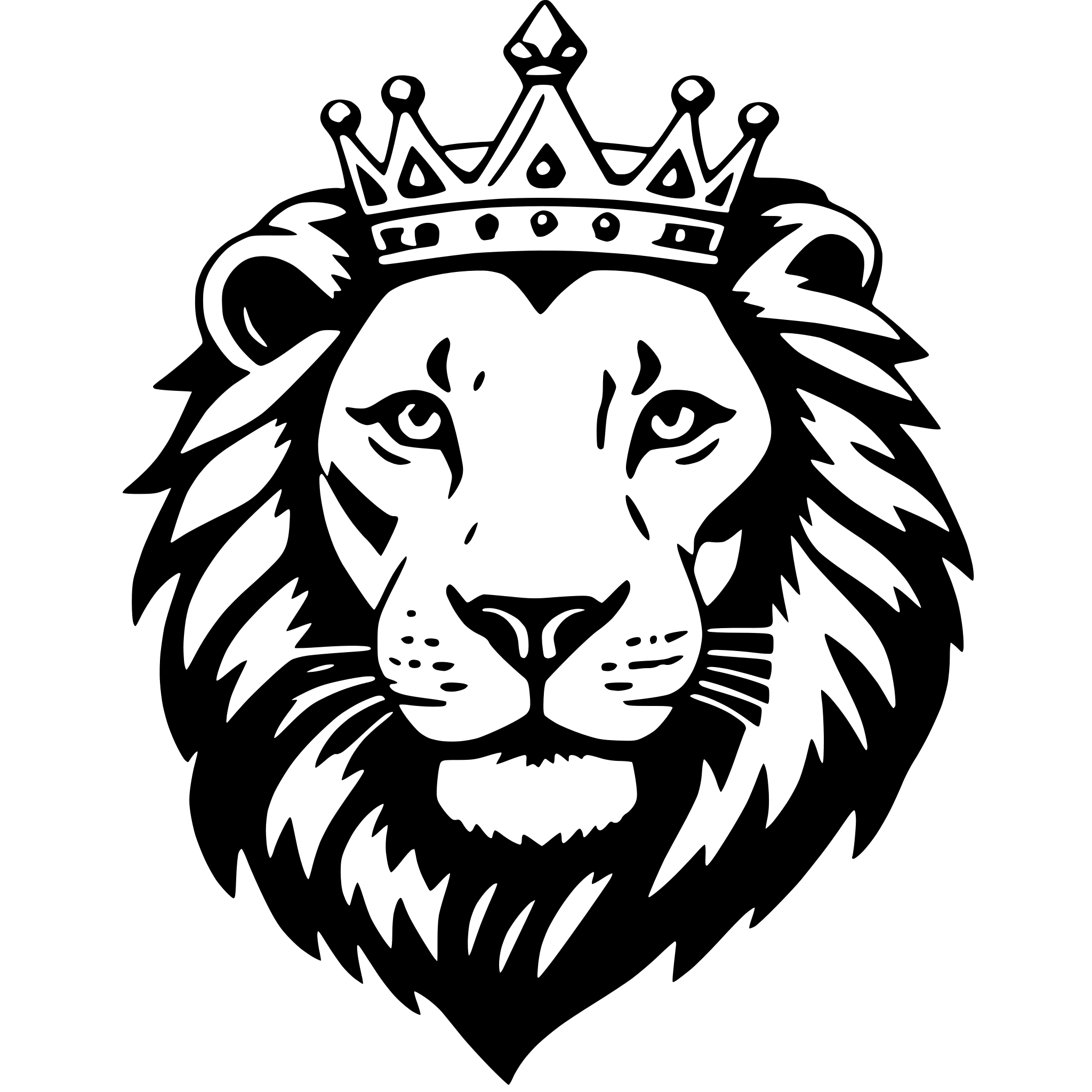 AI-generated SVG of a lion with crown