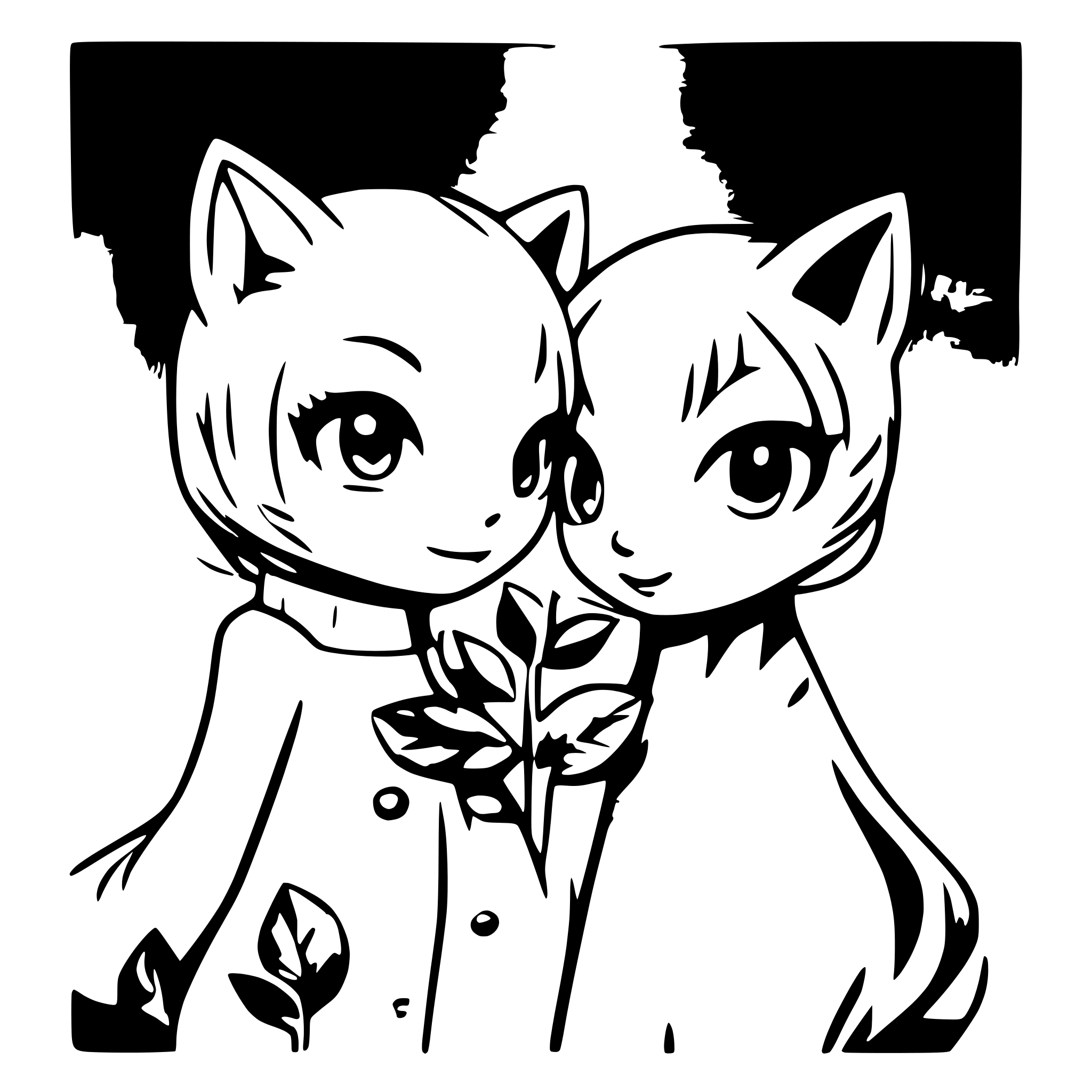 AI-generated SVG of 'Two kittens kiss'