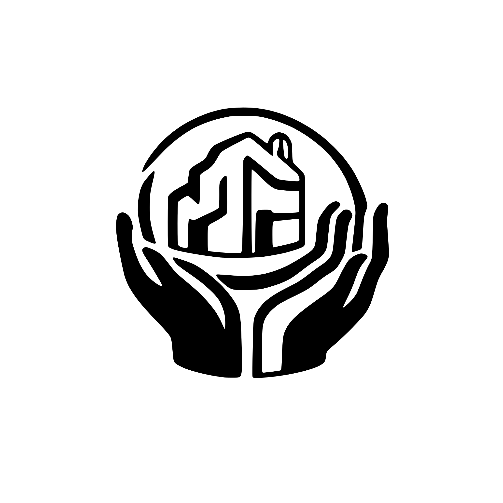 AI-generated SVG of a Mobile app icon. Modern and sleek design. The main ideas to use in the icon are concepts of "community" (e.g. village/hamlet), "sharing" (no hands), apartment building, connection. Should include an apartment building. Should not include hands.