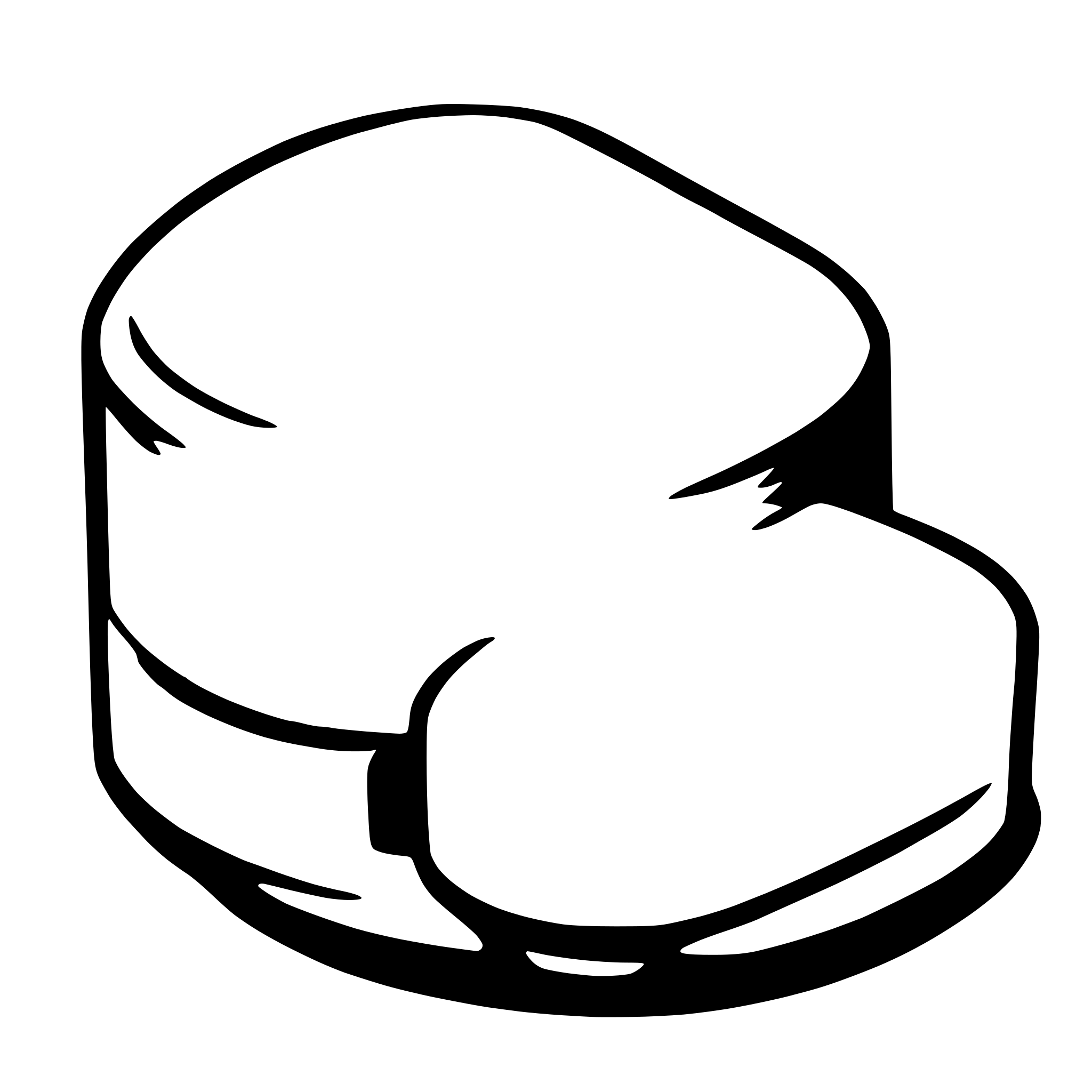 The SVG shows a simple, stylized graphic of a sandwich. The sandwich appears to be a white, rectangular bread with a darker line suggesting the crust, and a darker line indicating the filling or spread inside. The bread is depicted with a slight curve, giving it a three-dimensional appearance. The SVG is minimalistic and does not include any additional details or text. 