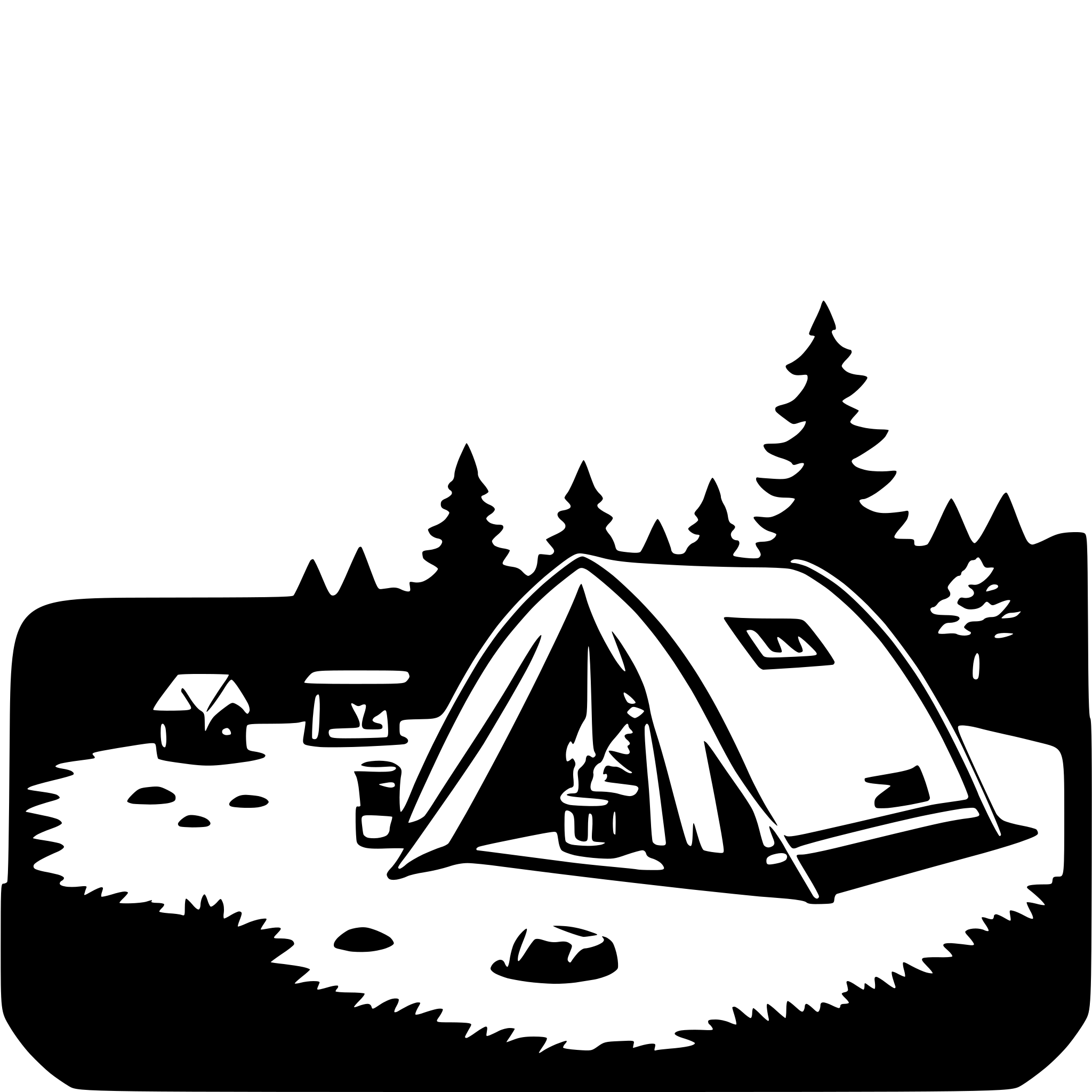 AI-generated SVG of a camping under stars