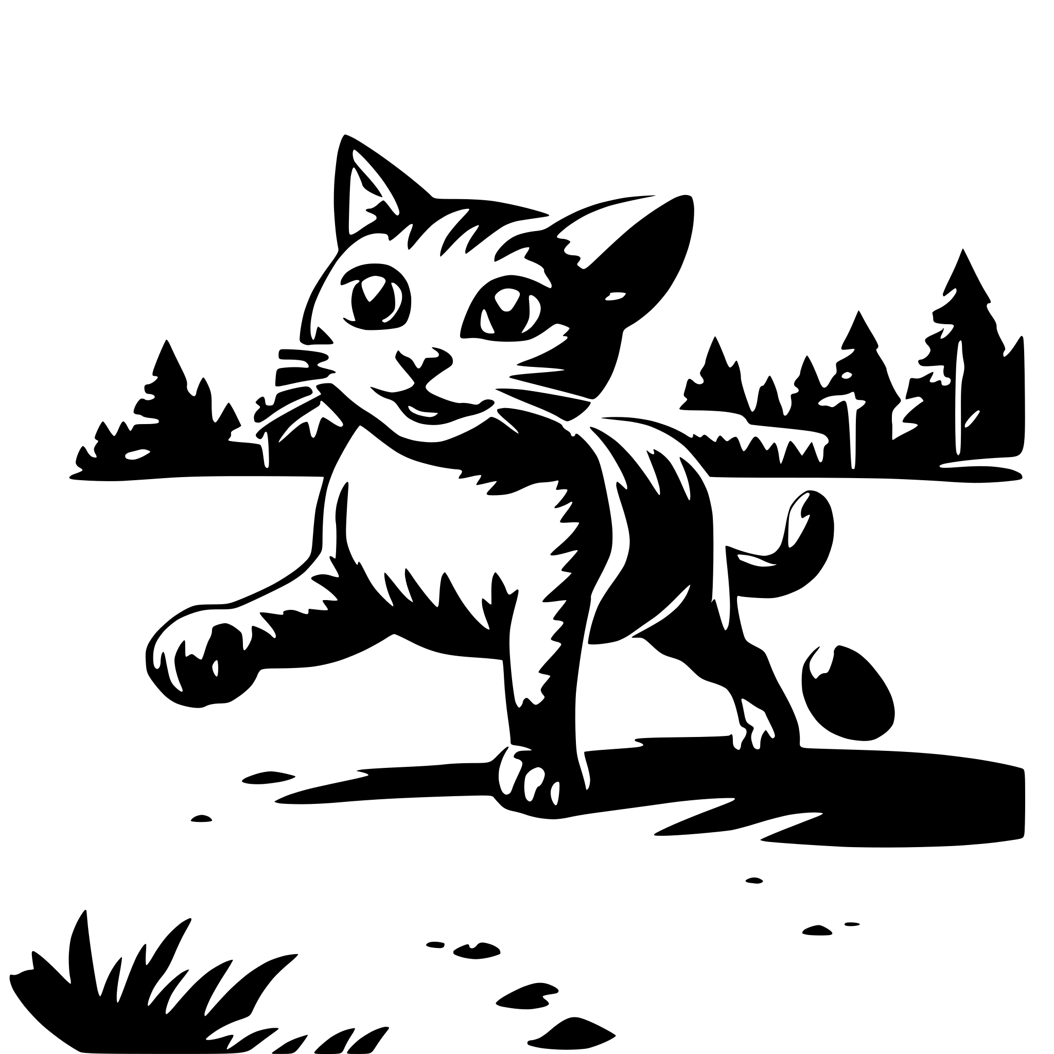 AI-generated SVG of 'running cat in land'
