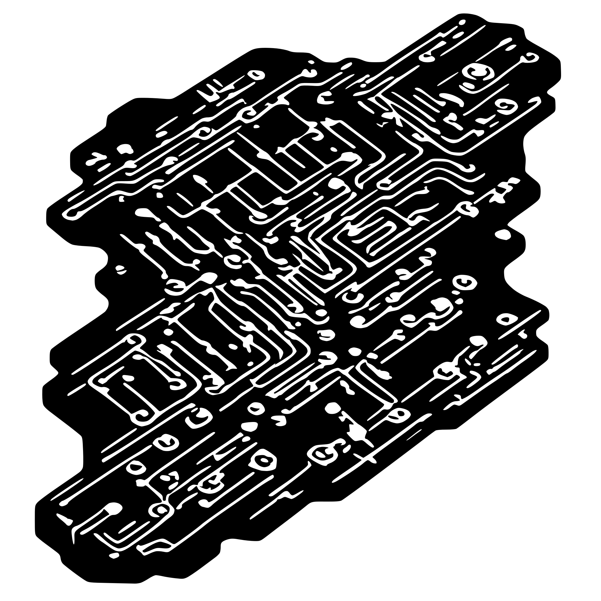 AI-generated SVG of a circuit board, transparent background. only the lines