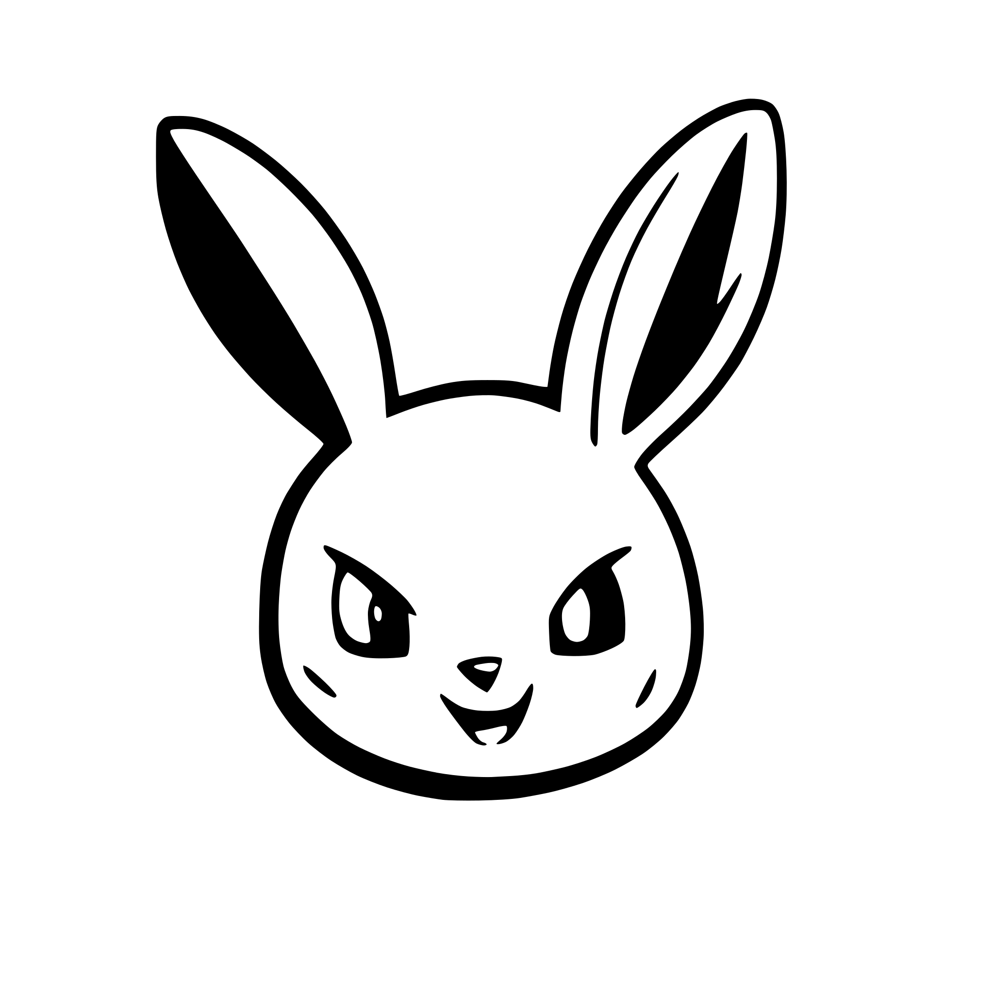 AI-generated SVG of a angry cartoon rabbit head