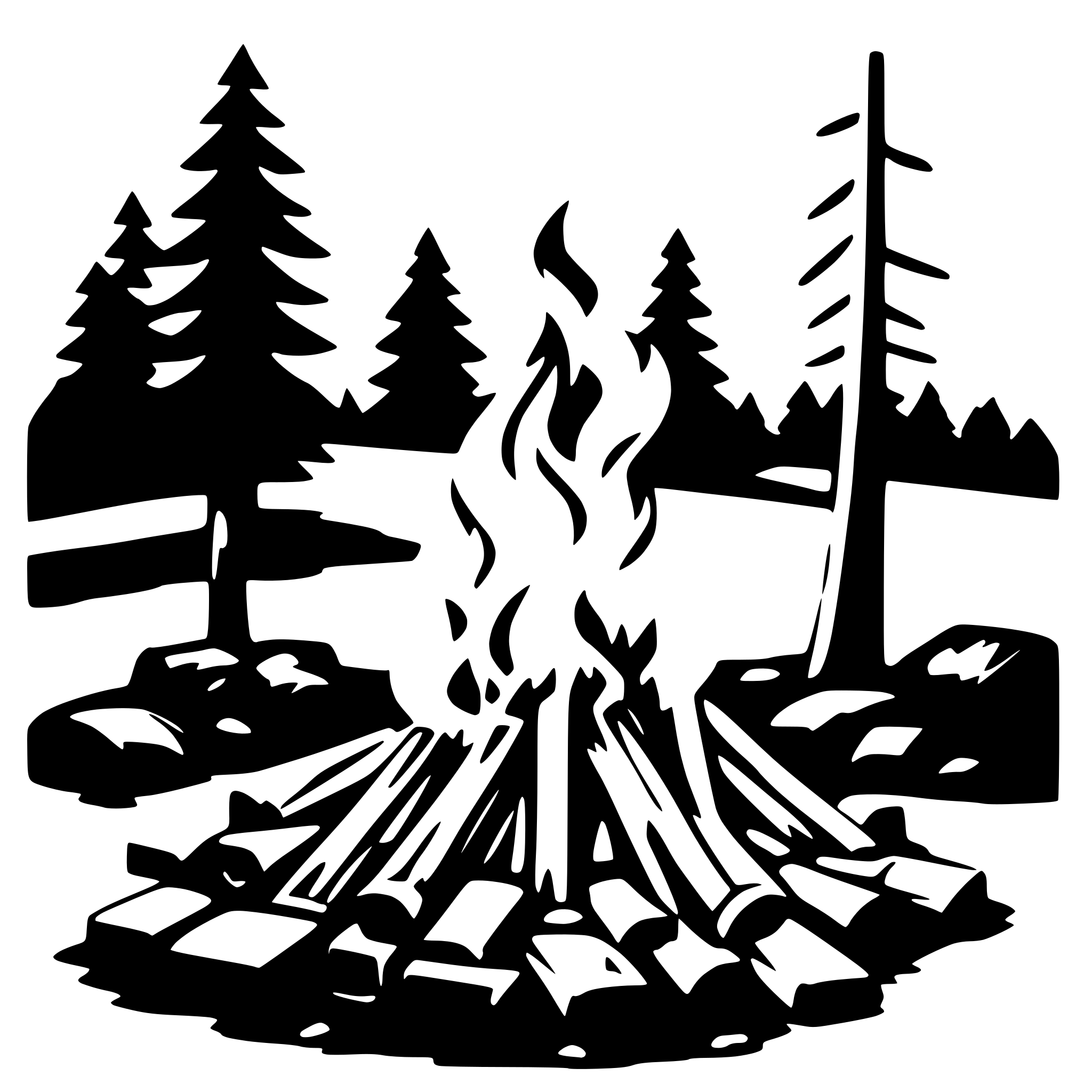 AI-generated SVG of a extinguished campfire