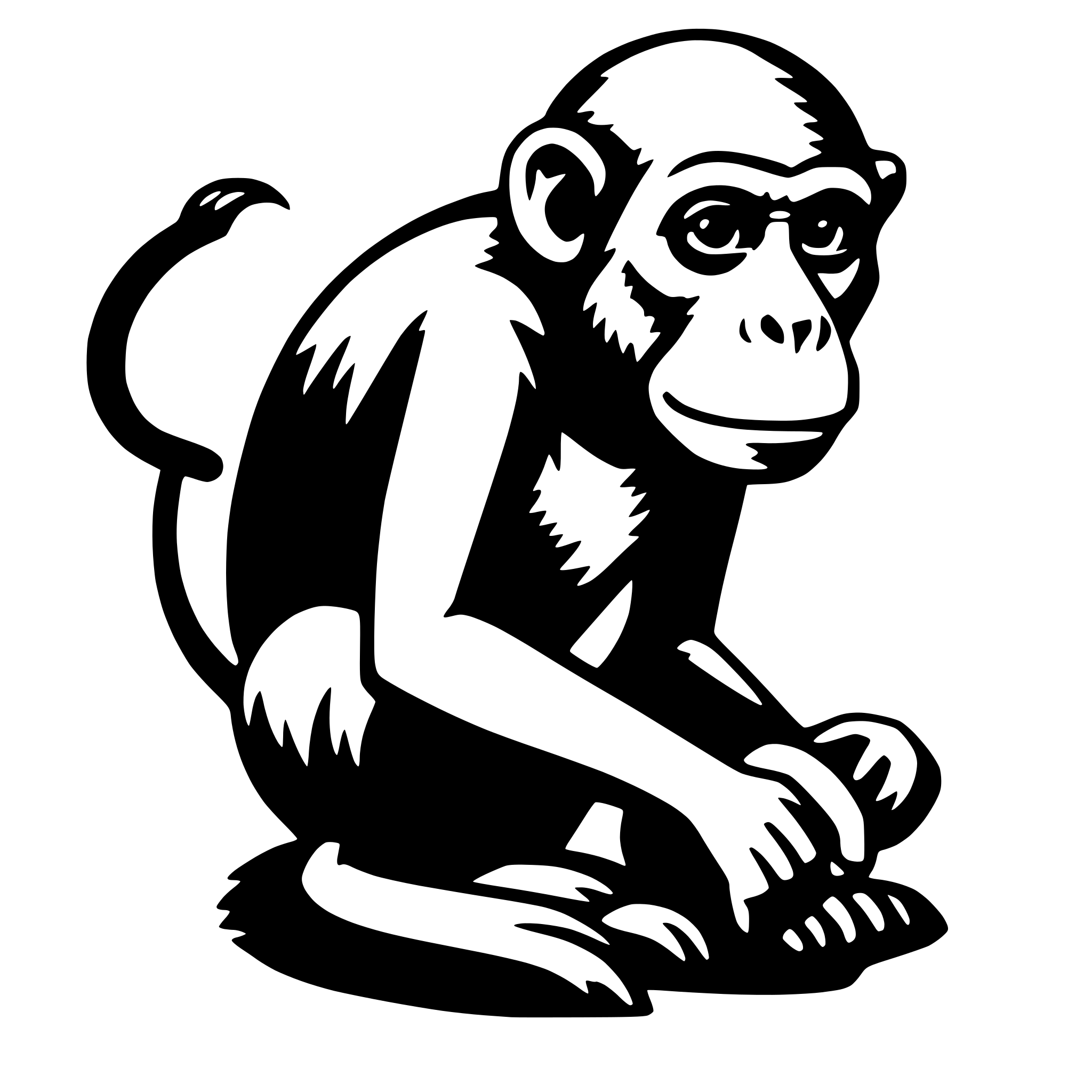 AI-generated SVG of 'monkey'