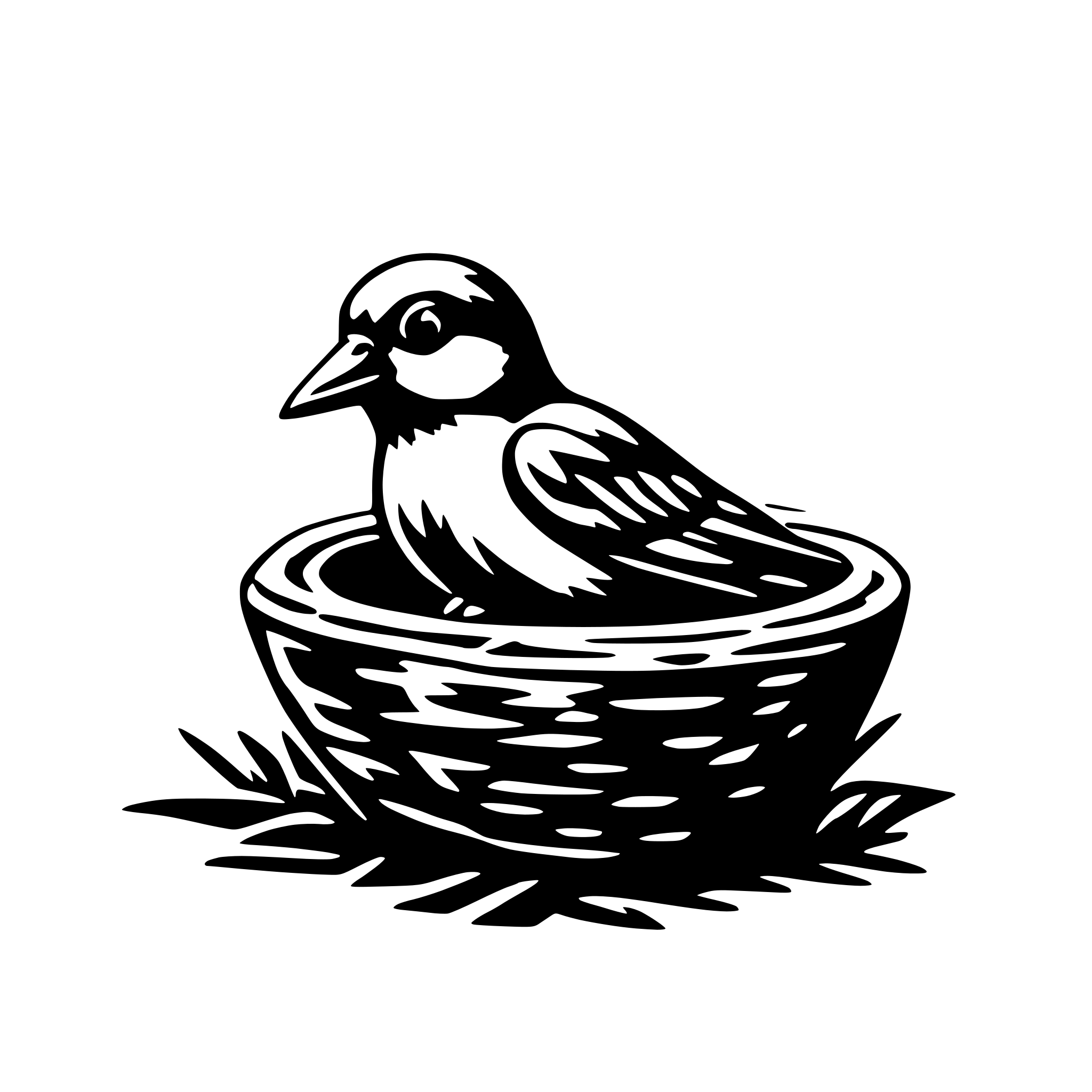AI-generated SVG of a birds in nest