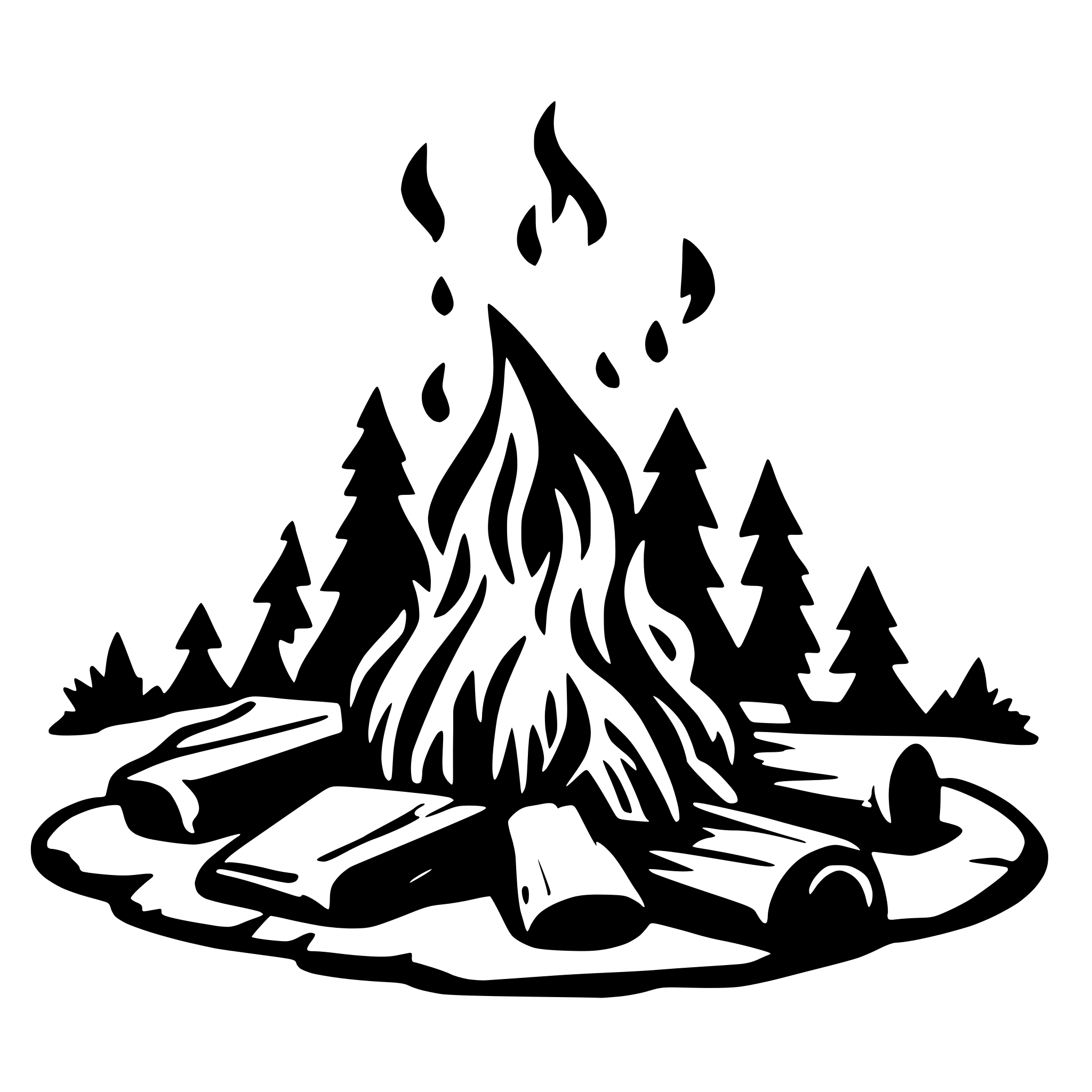 AI-generated SVG of 'Camp fire'