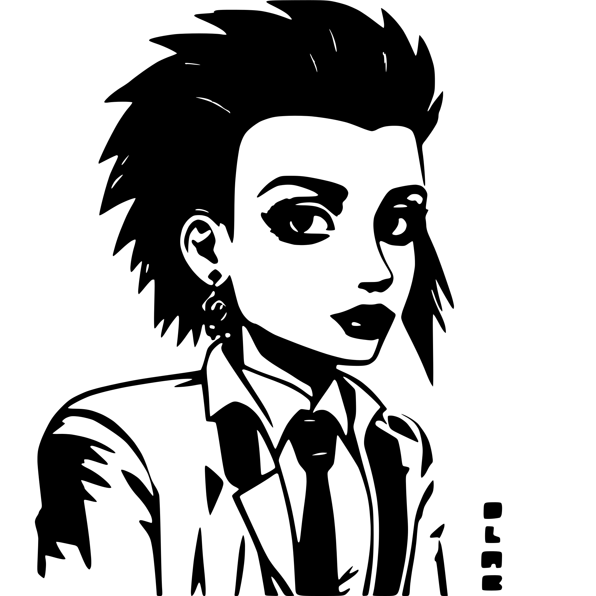 AI-generated SVG of a funny cartoon character. punk girl, pink mohawk, wearing a business suit AI-generated SVG of a funny cartoon character. punk girl, pink mohawk, wearing a business suit