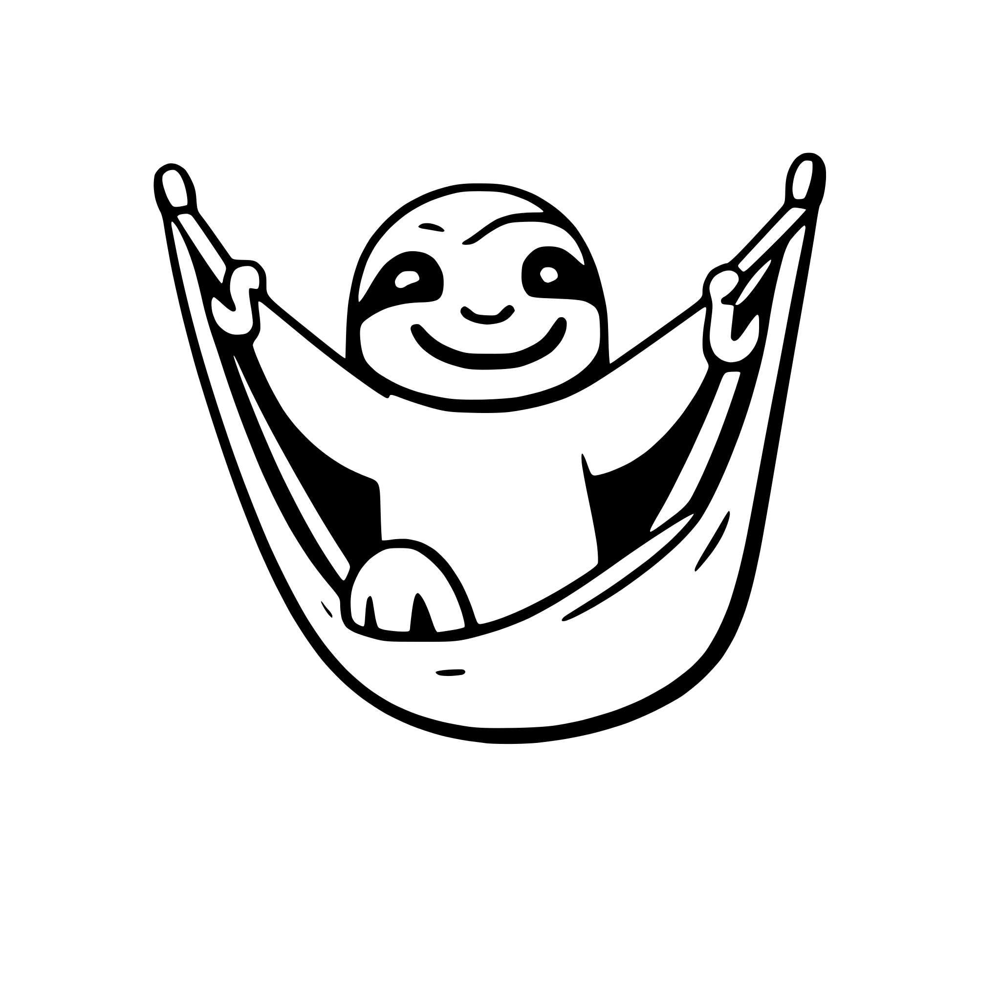 AI-generated SVG of a a joyful sloth on a hammock