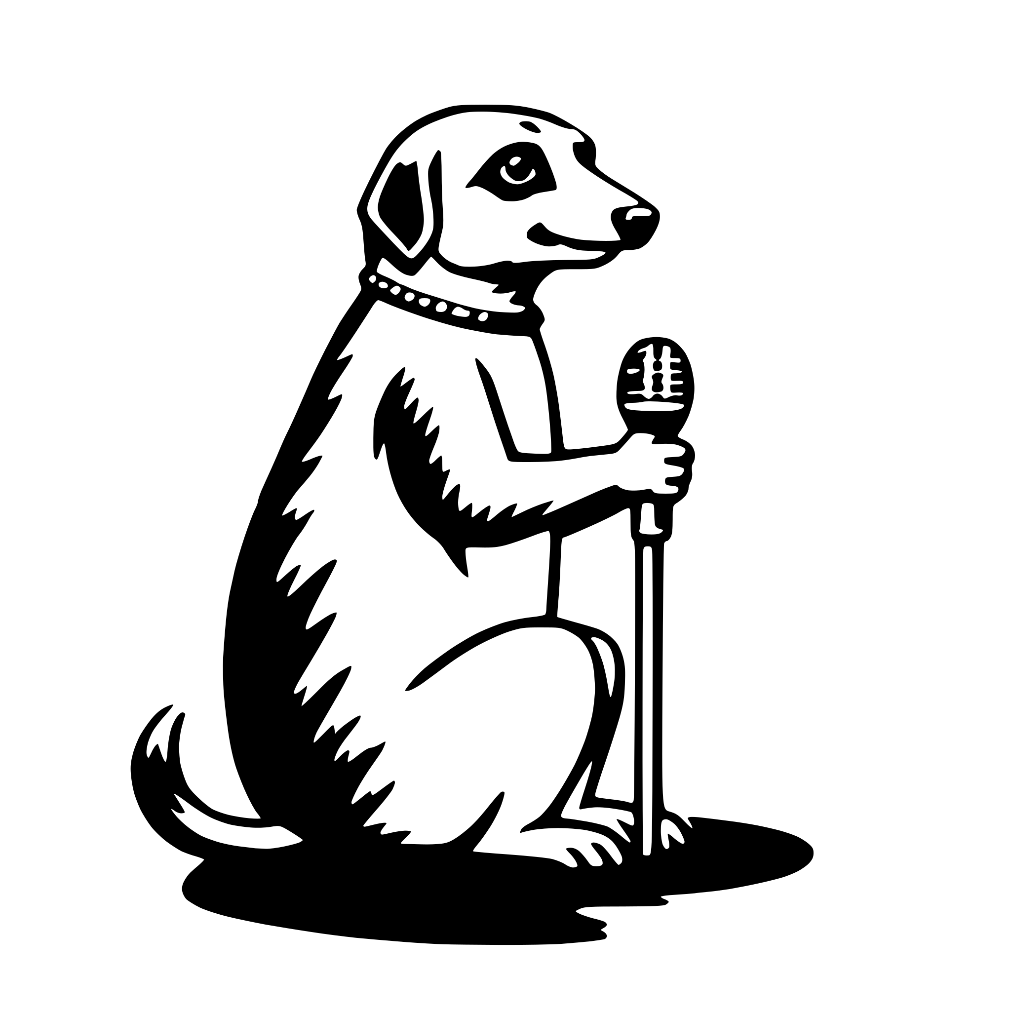 AI-generated SVG of a meerkat with microphone