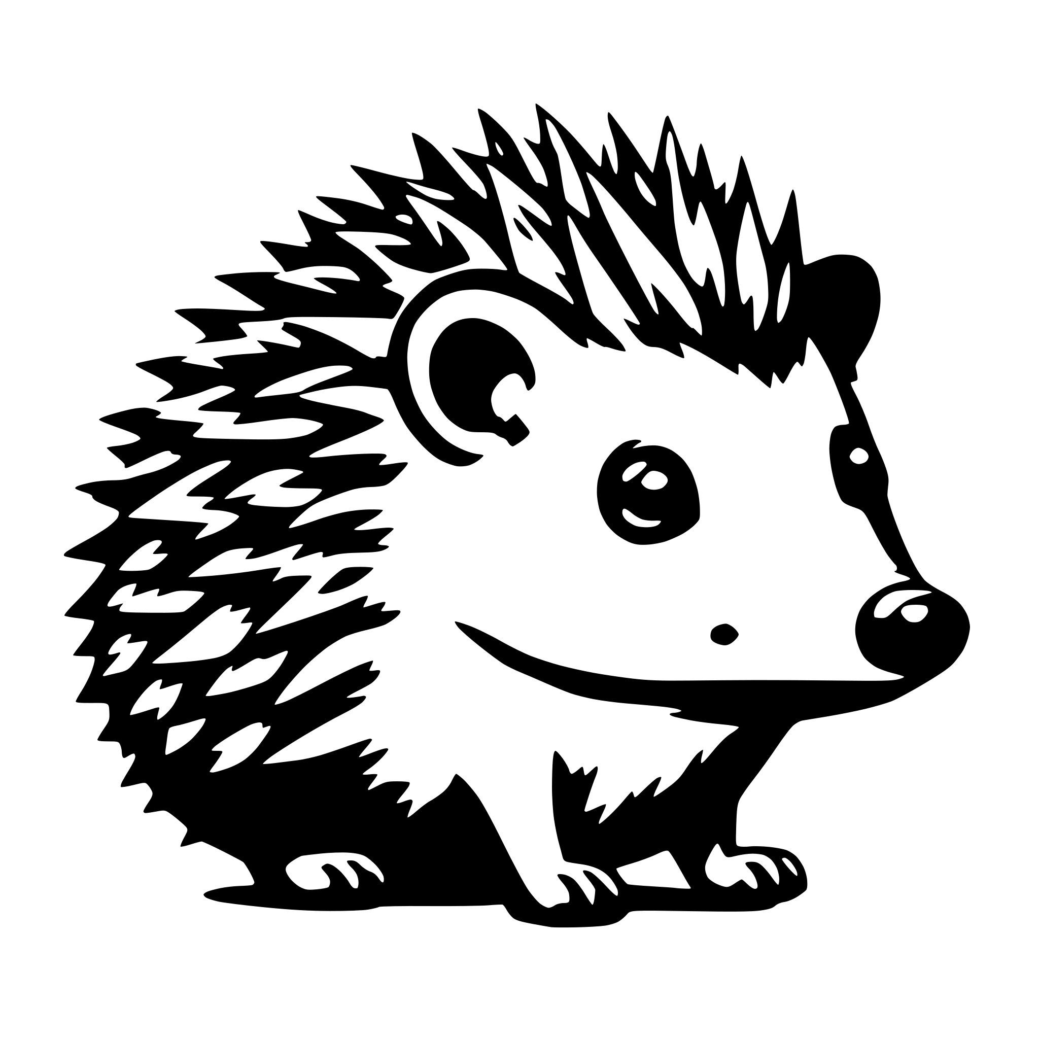 AI-generated SVG of a hedgehog cute animal displaying spikes