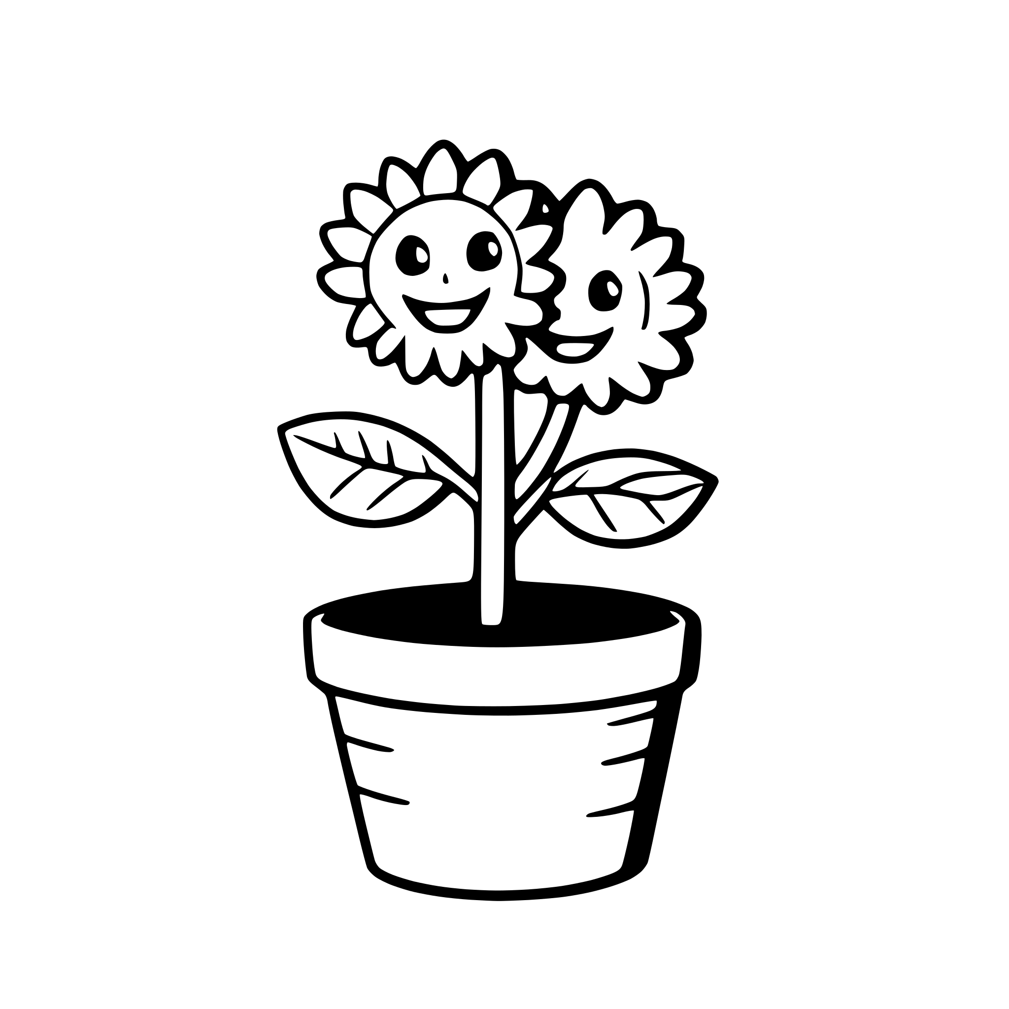 AI-generated SVG of 'a smiling sunflowers in a pot'