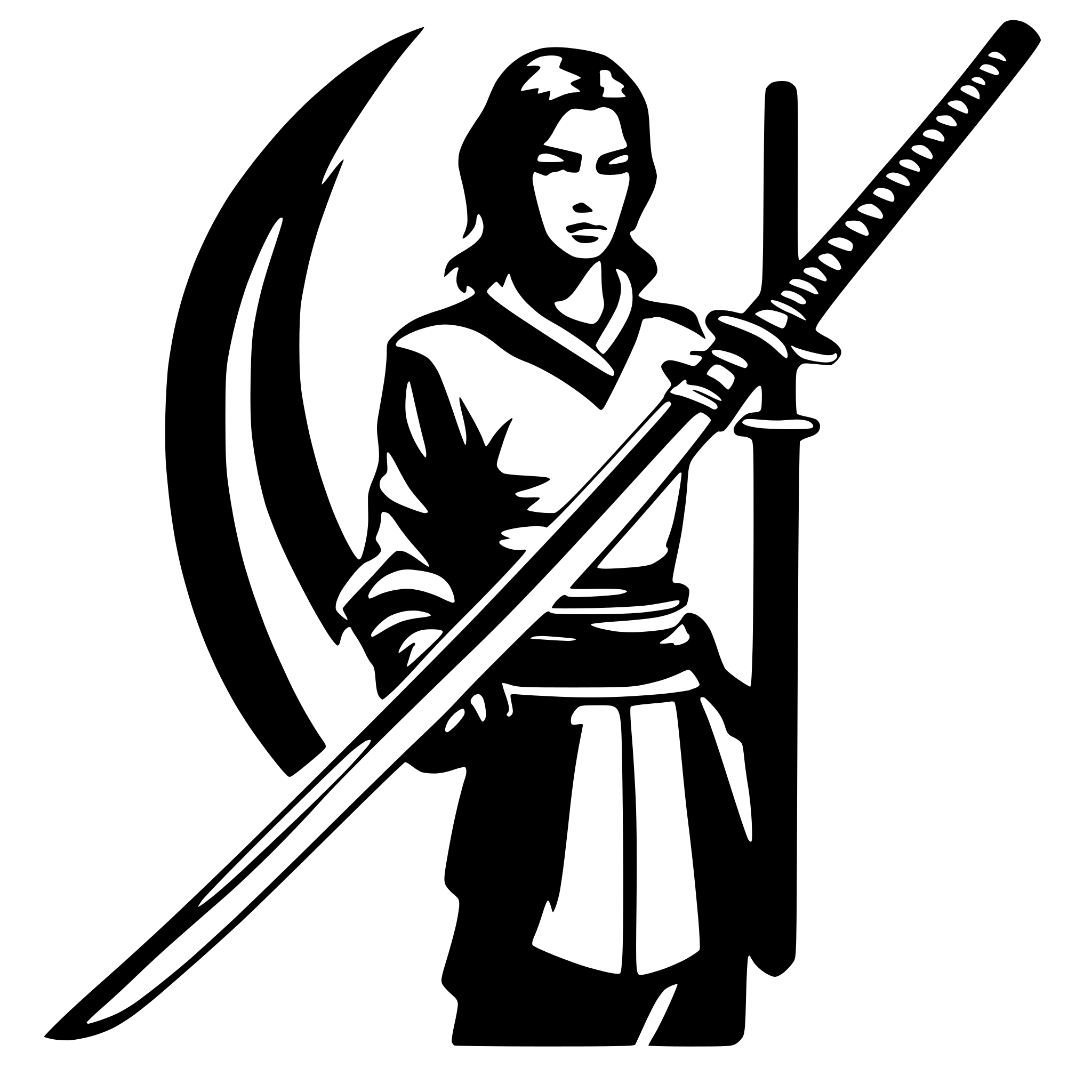 AI-generated SVG of a samurai katana