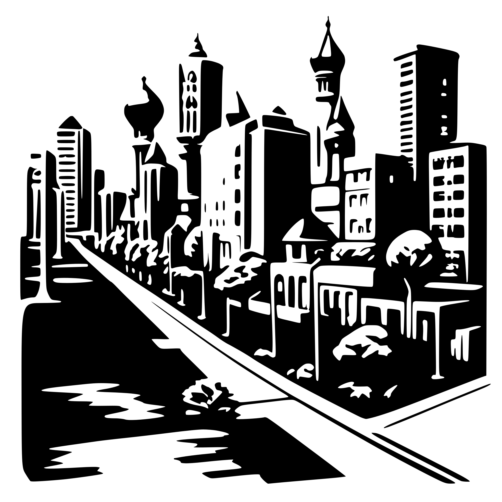 AI-generated SVG of a city block schwarzplan map