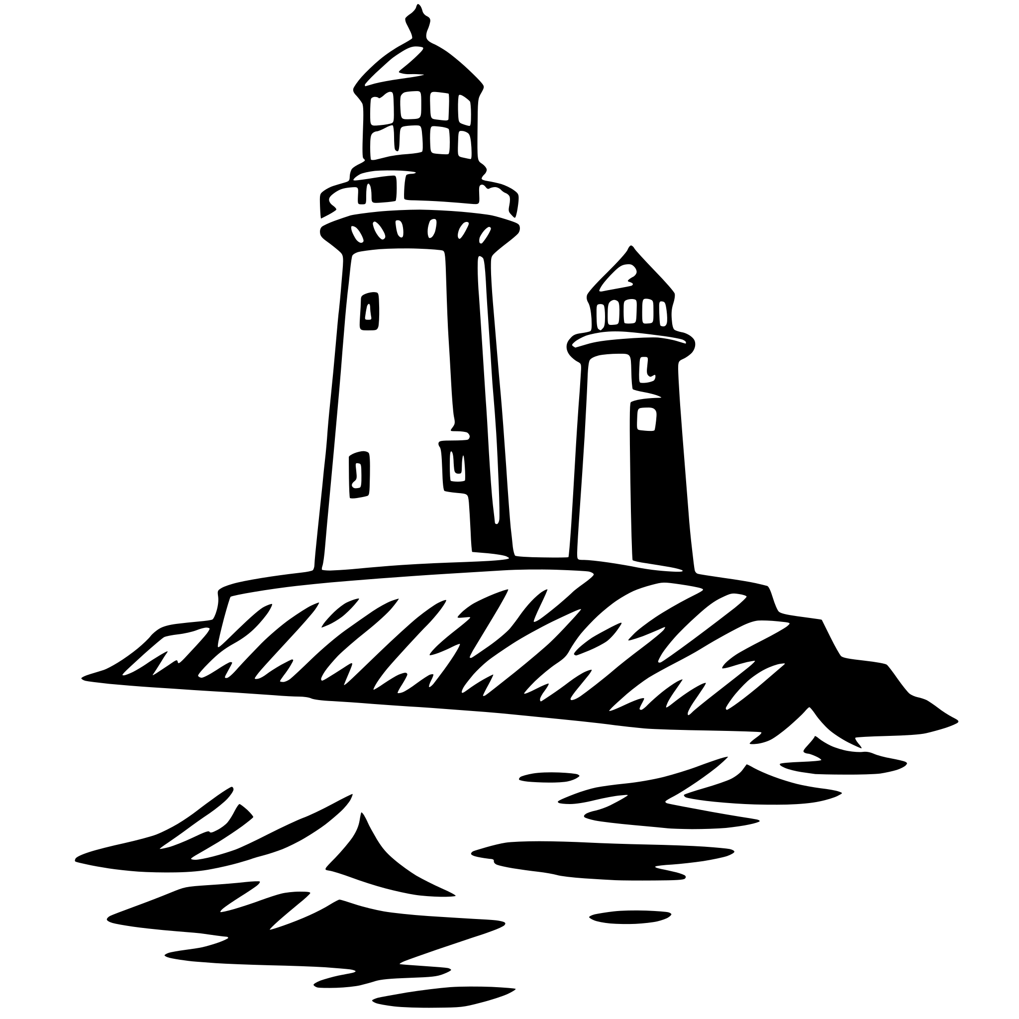 AI-generated SVG of 'sailing past lighthouse'