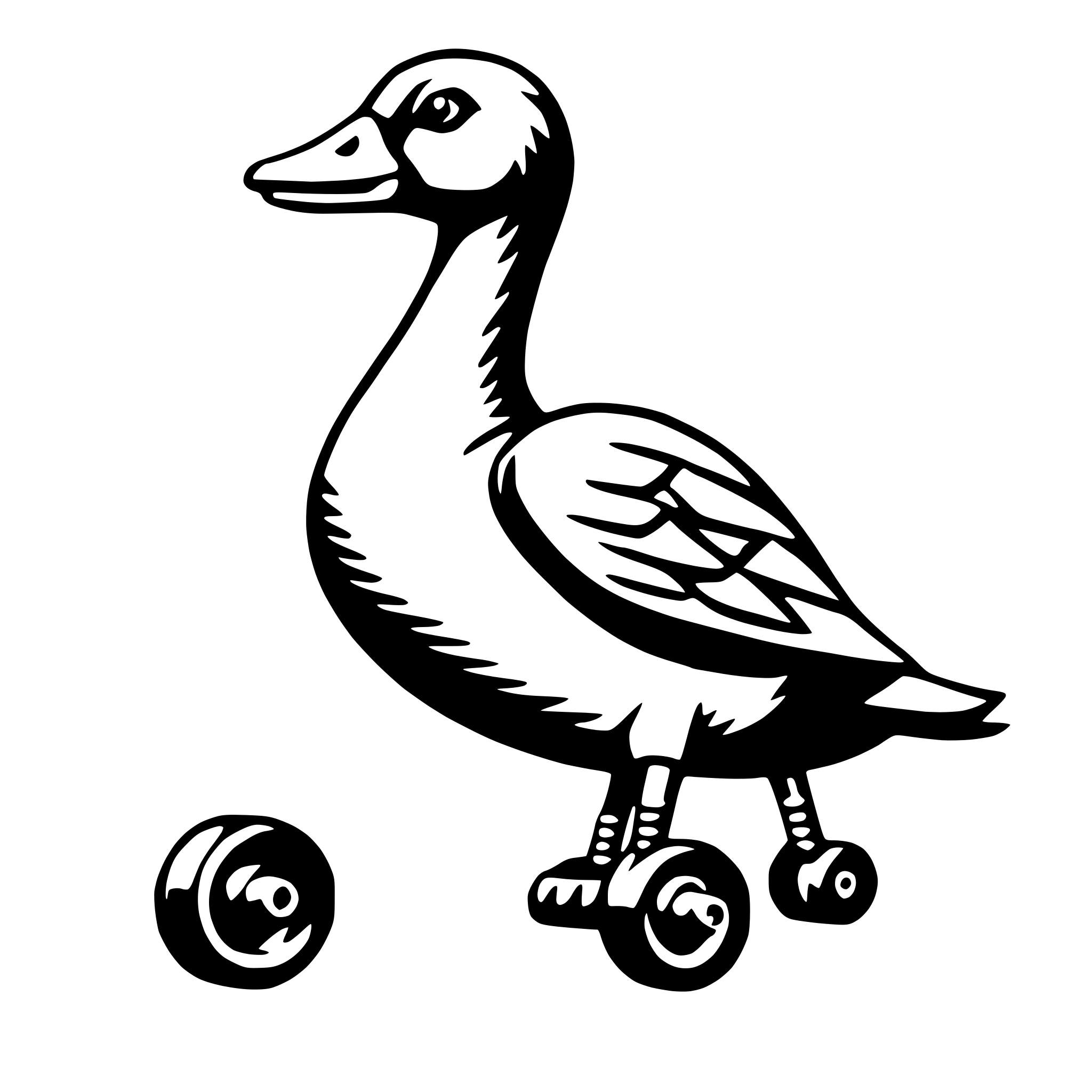 AI-generated SVG of a goose on rollerblades
