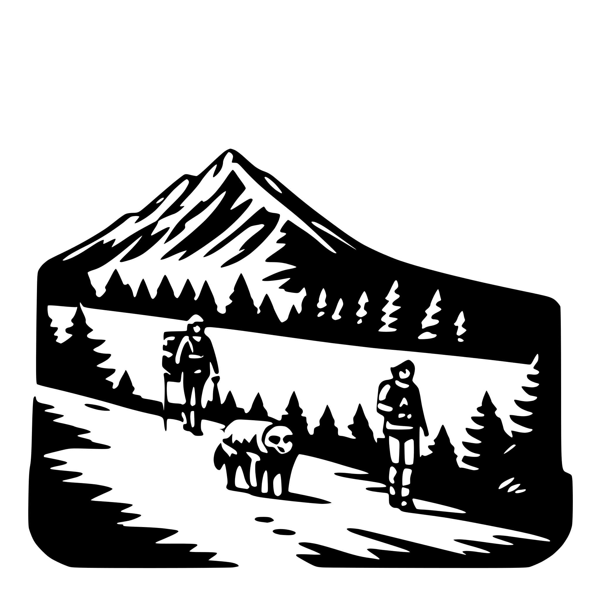 AI-generated SVG of a mountain expedition