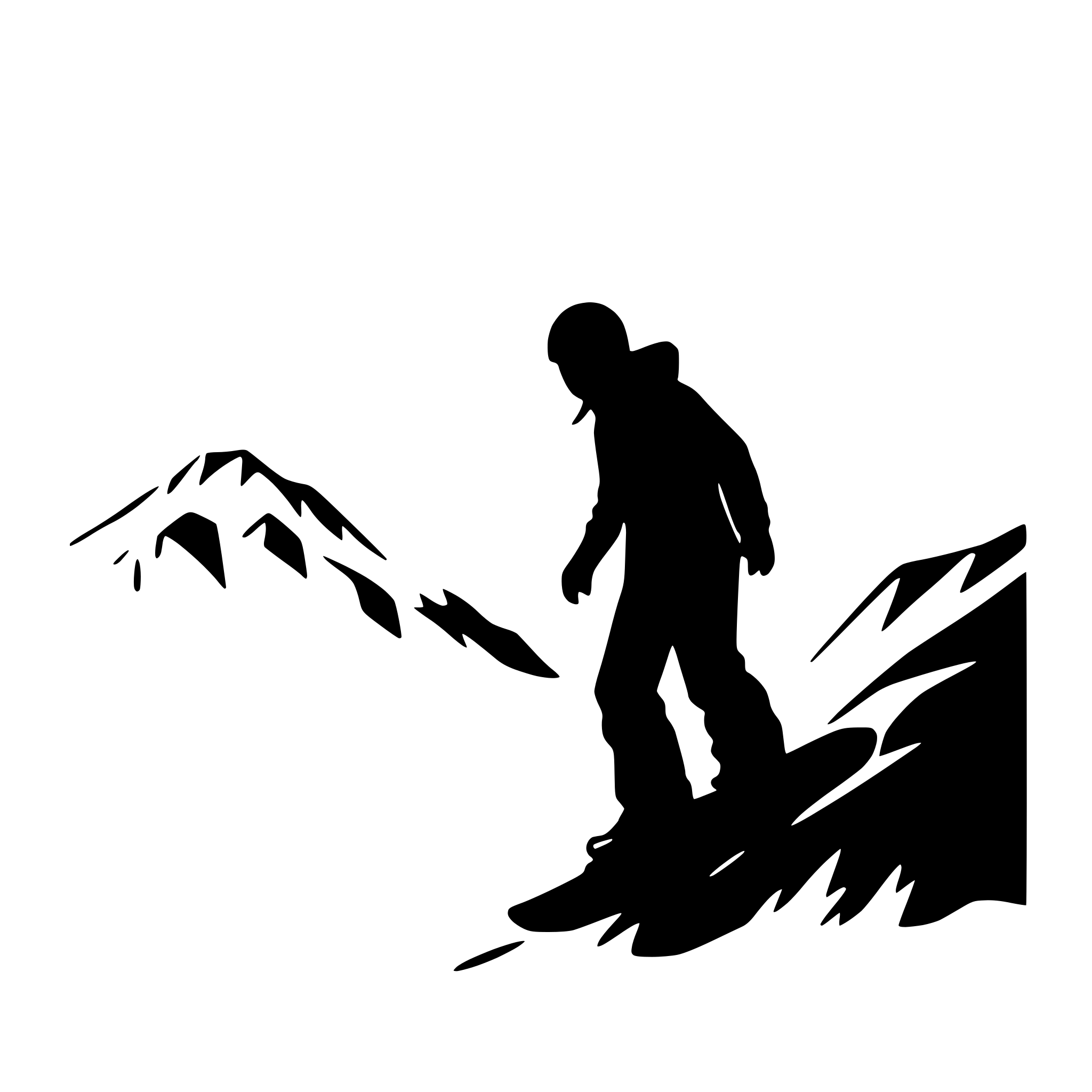 AI-generated SVG of a snowboarder on a steep slope