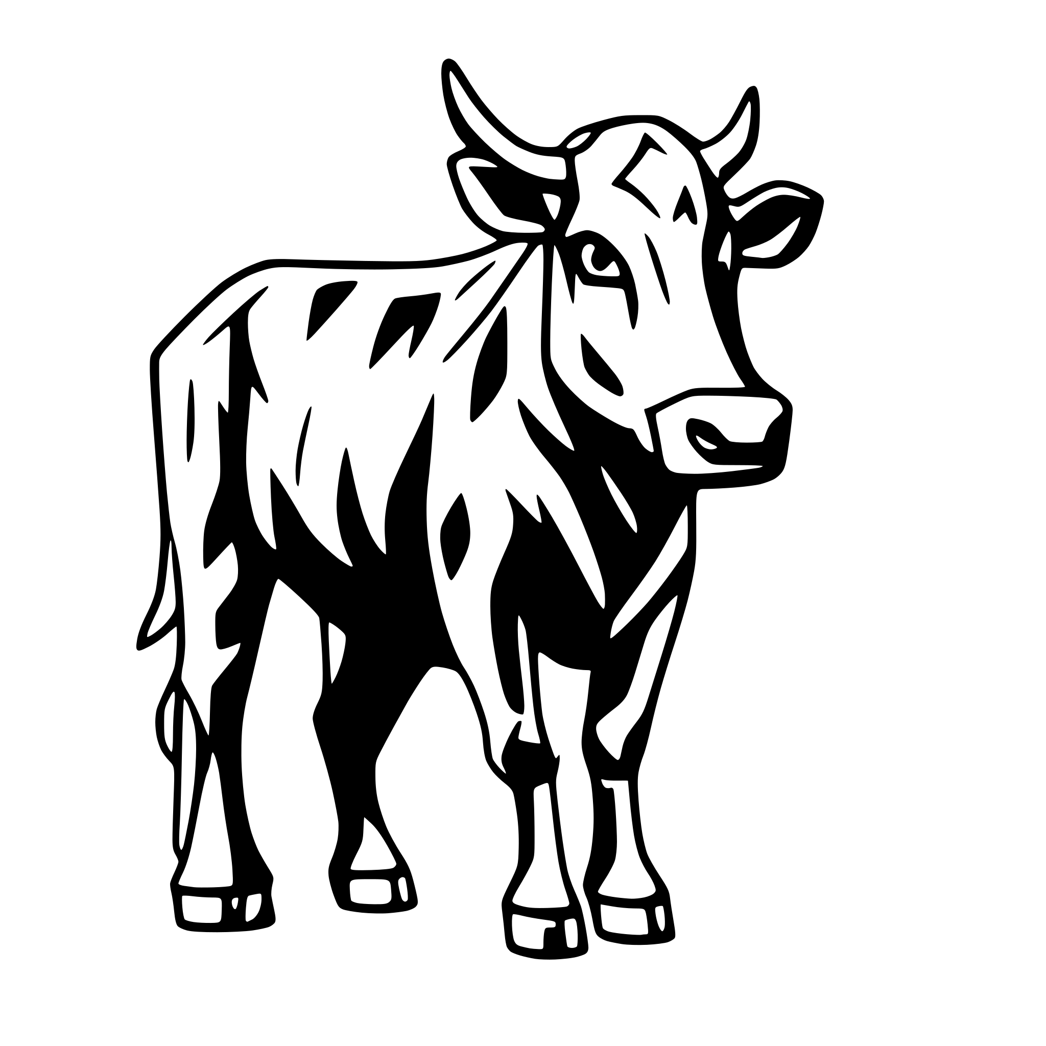 AI-generated SVG of 'side profile full body of a cow'