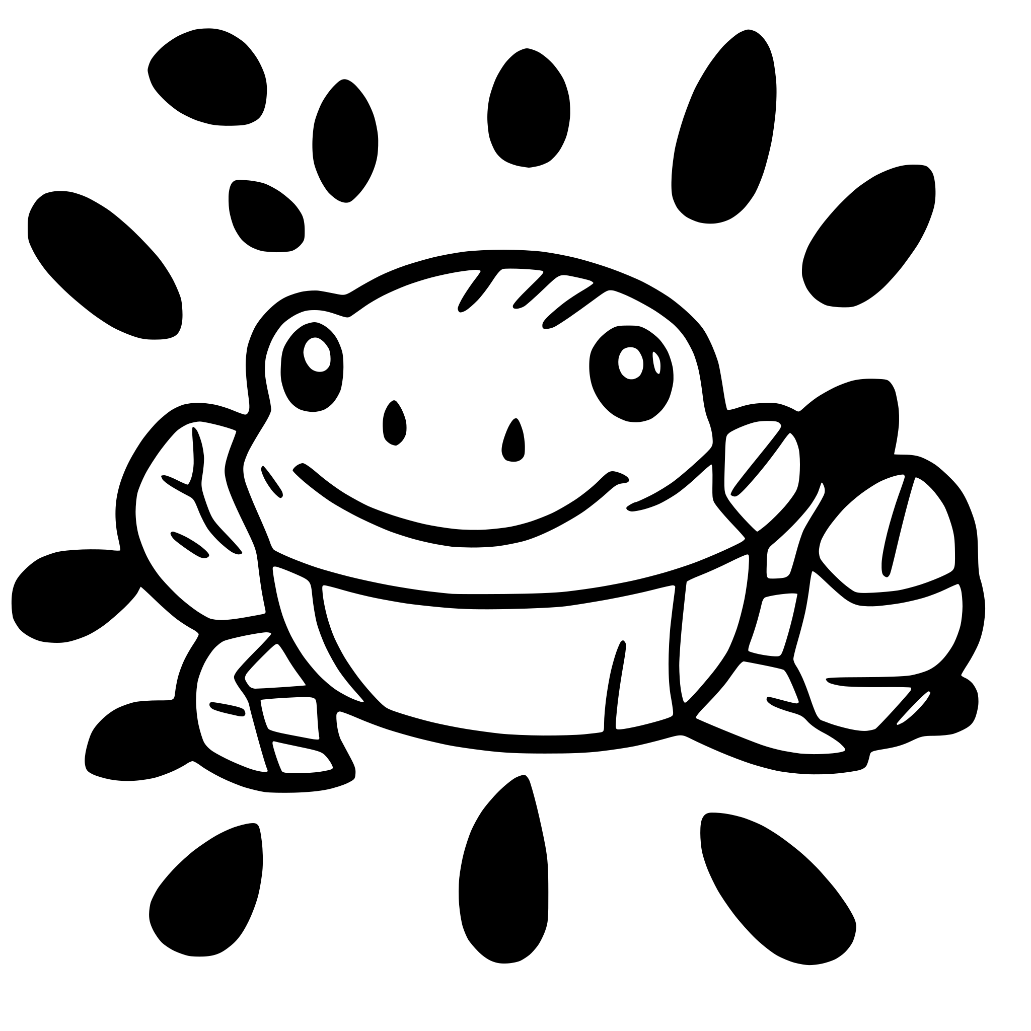 AI-generated SVG of a cute crab smiling