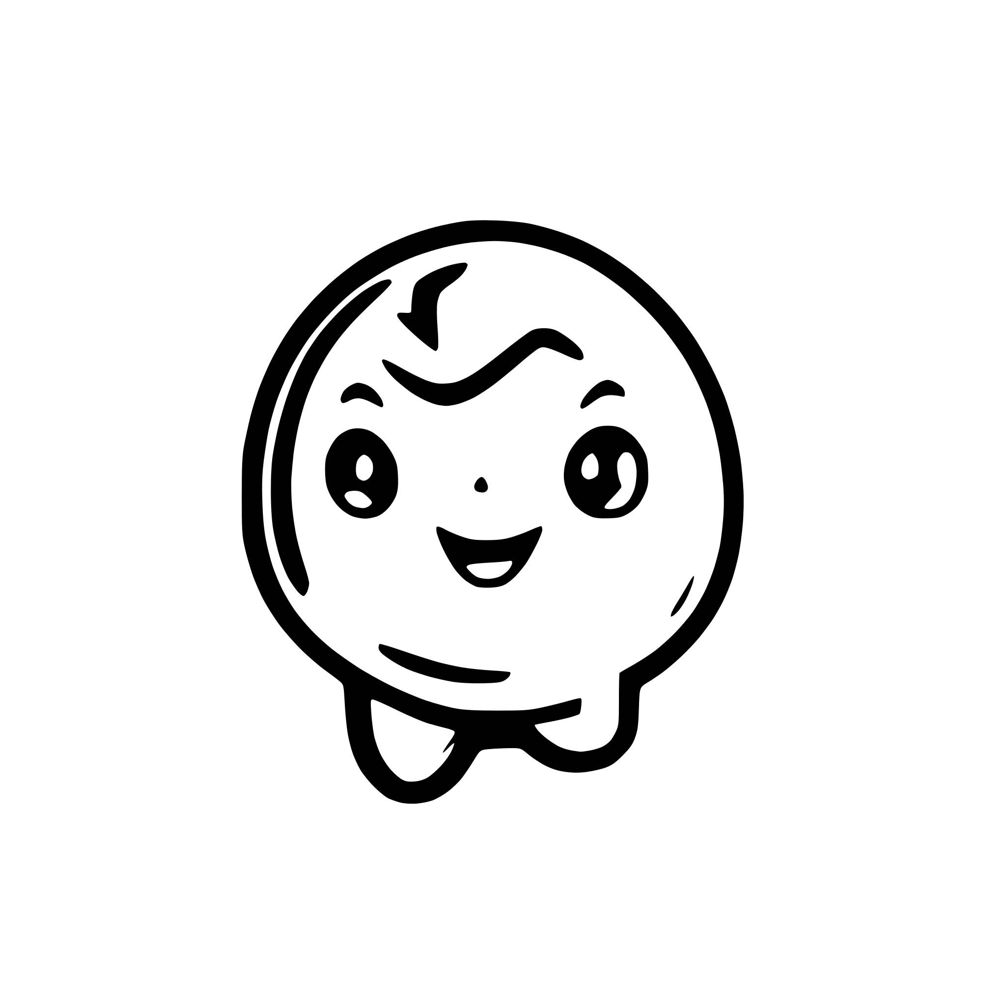 AI-generated SVG of a cutest simple kawaii ghost with no background, smile with a tooth, perfect as a web mascot, for animations and as a logo
