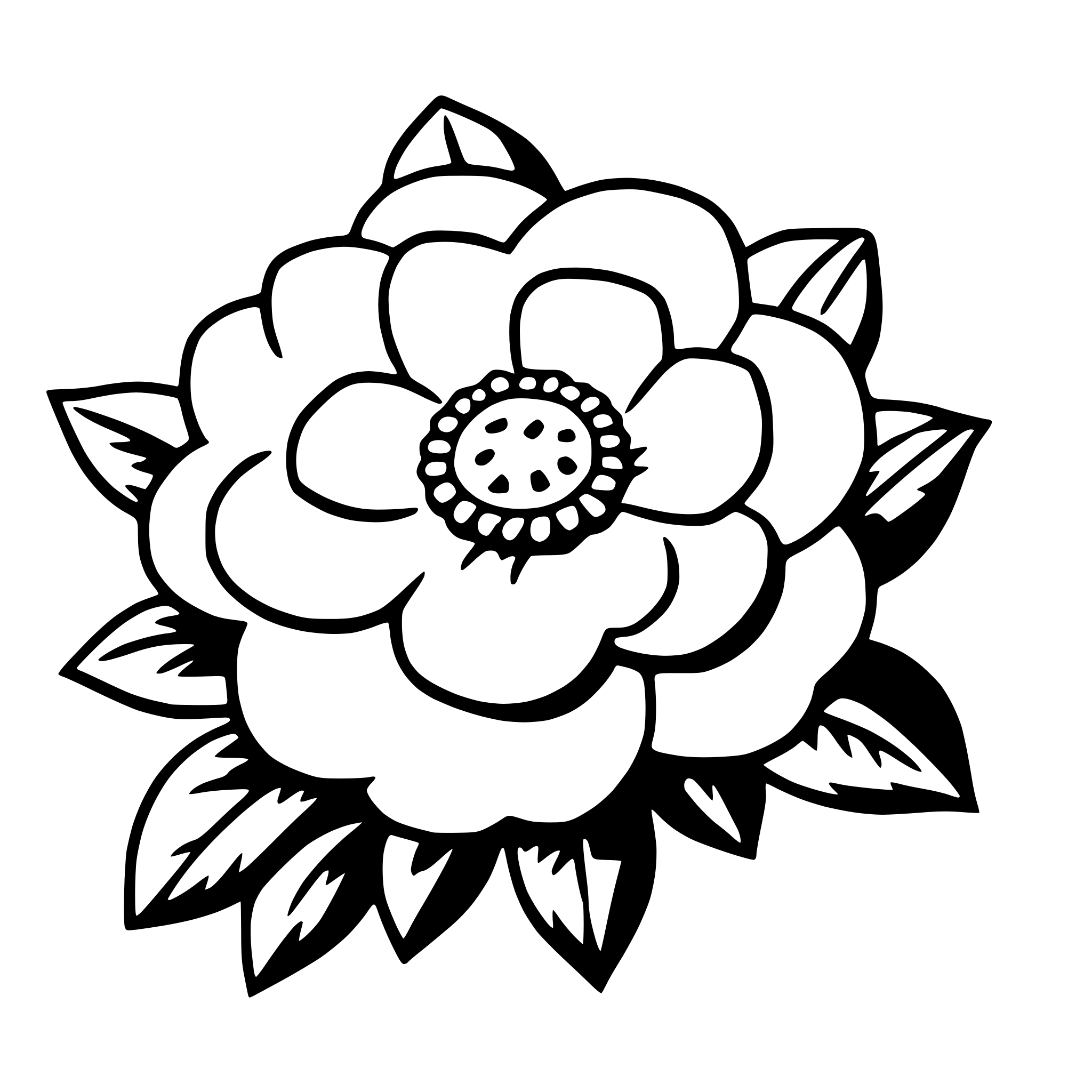 AI-generated SVG of 'camellia'