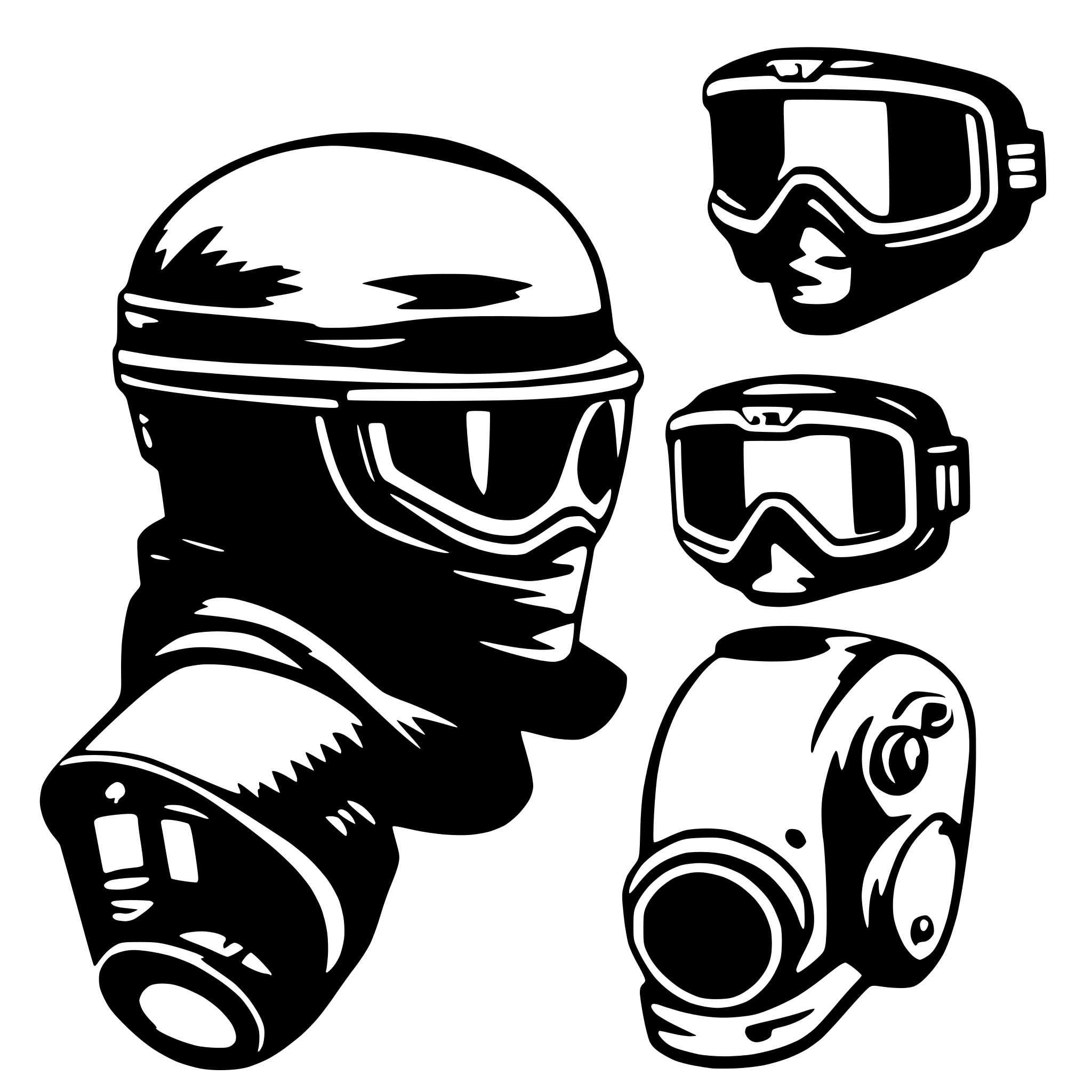 AI-generated SVG of a dirt bike goggles and cameras