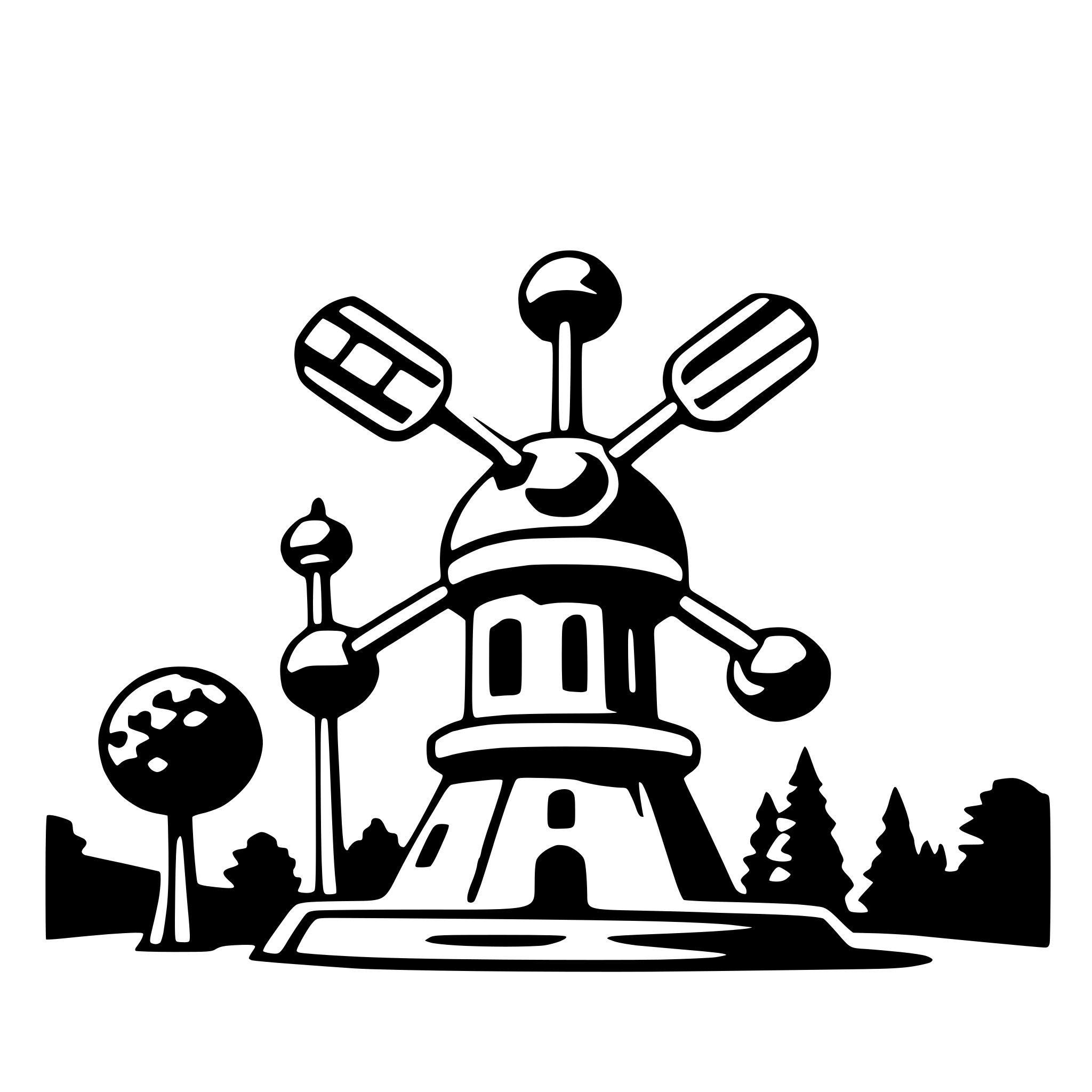 AI-generated SVG of a atomium