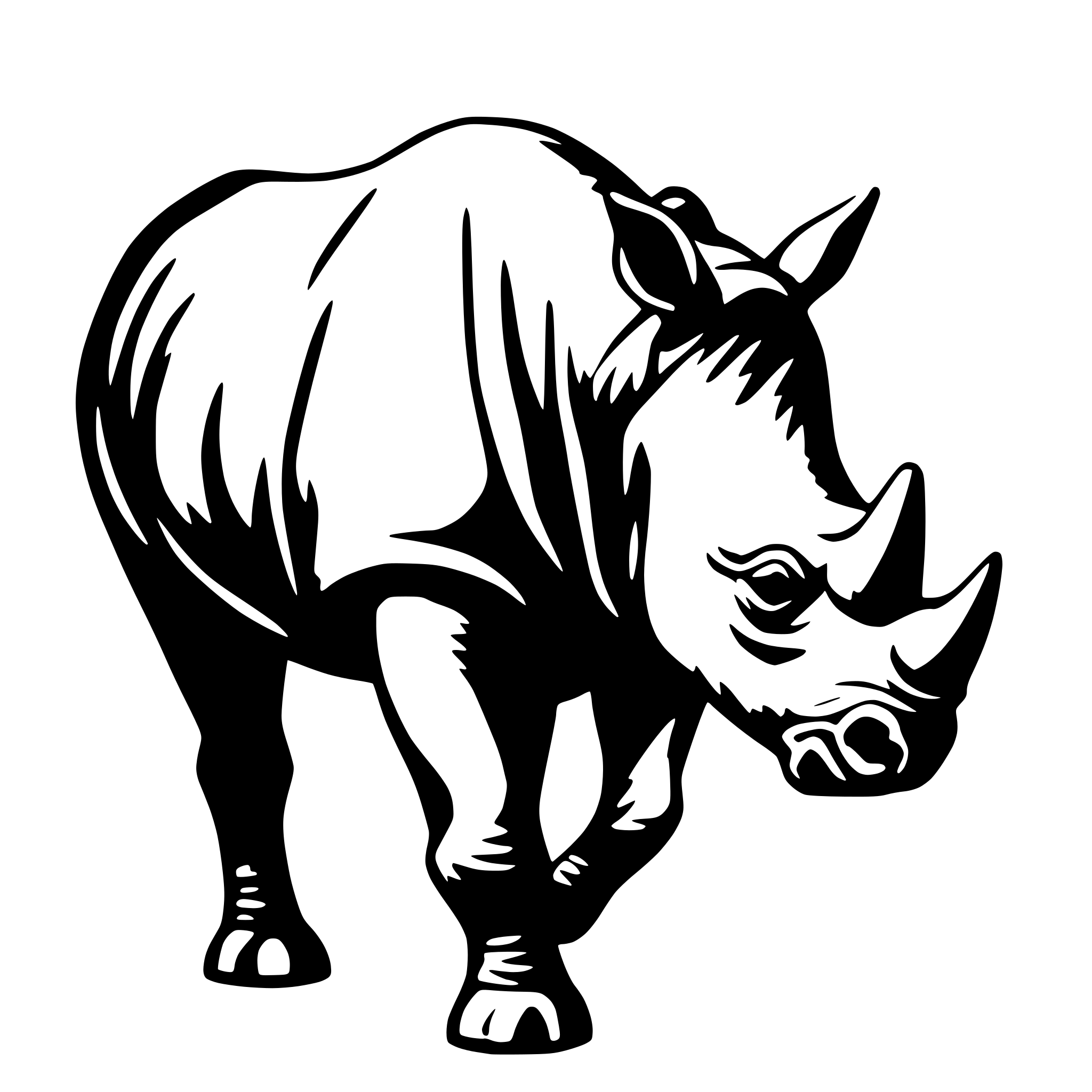 AI-generated SVG of a rhino
