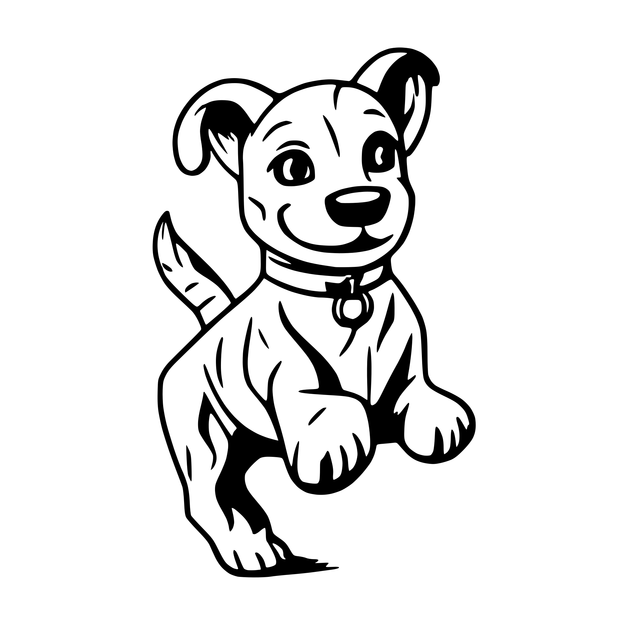 AI-generated SVG of a a cute dog running