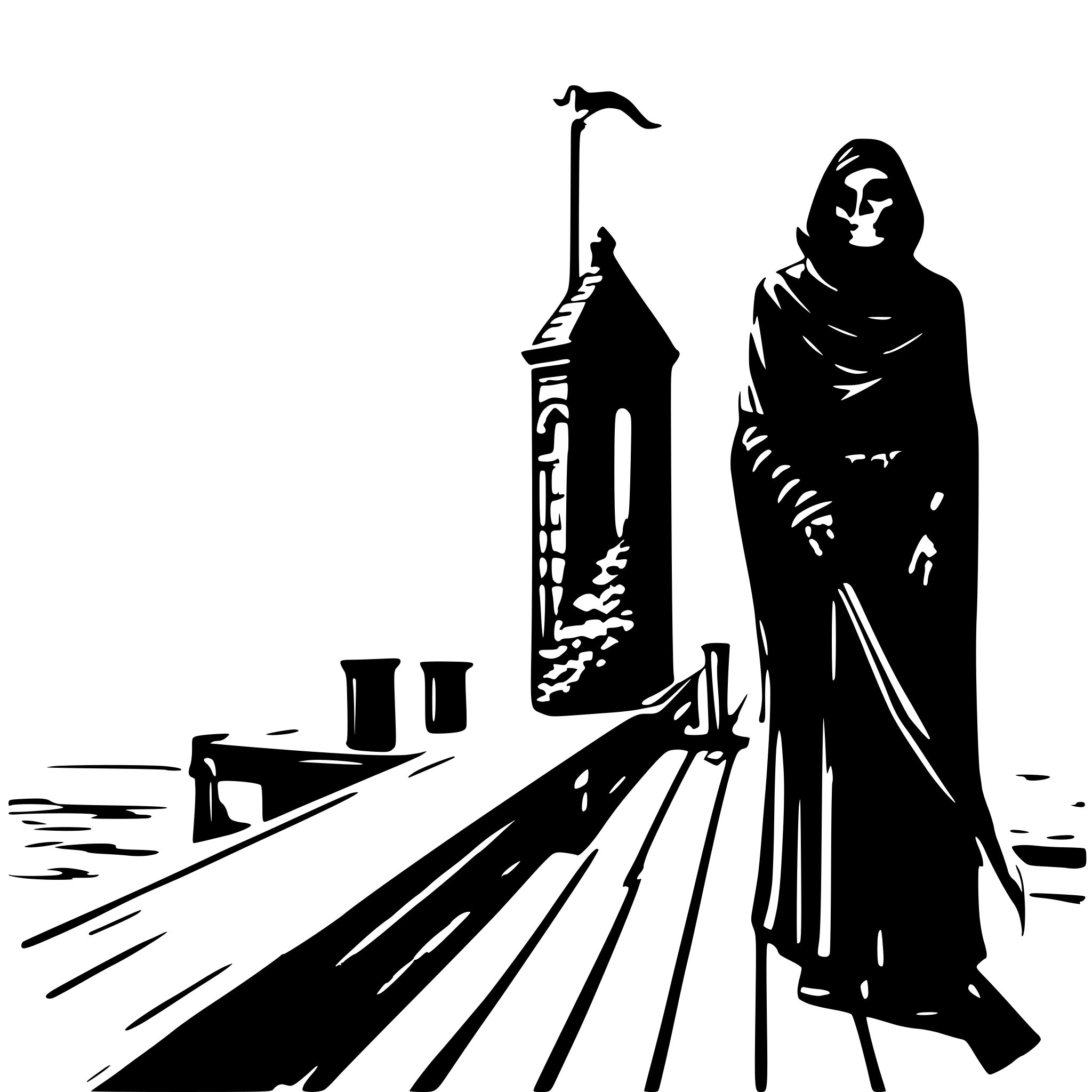 AI-generated SVG of a grim reaper on a pier