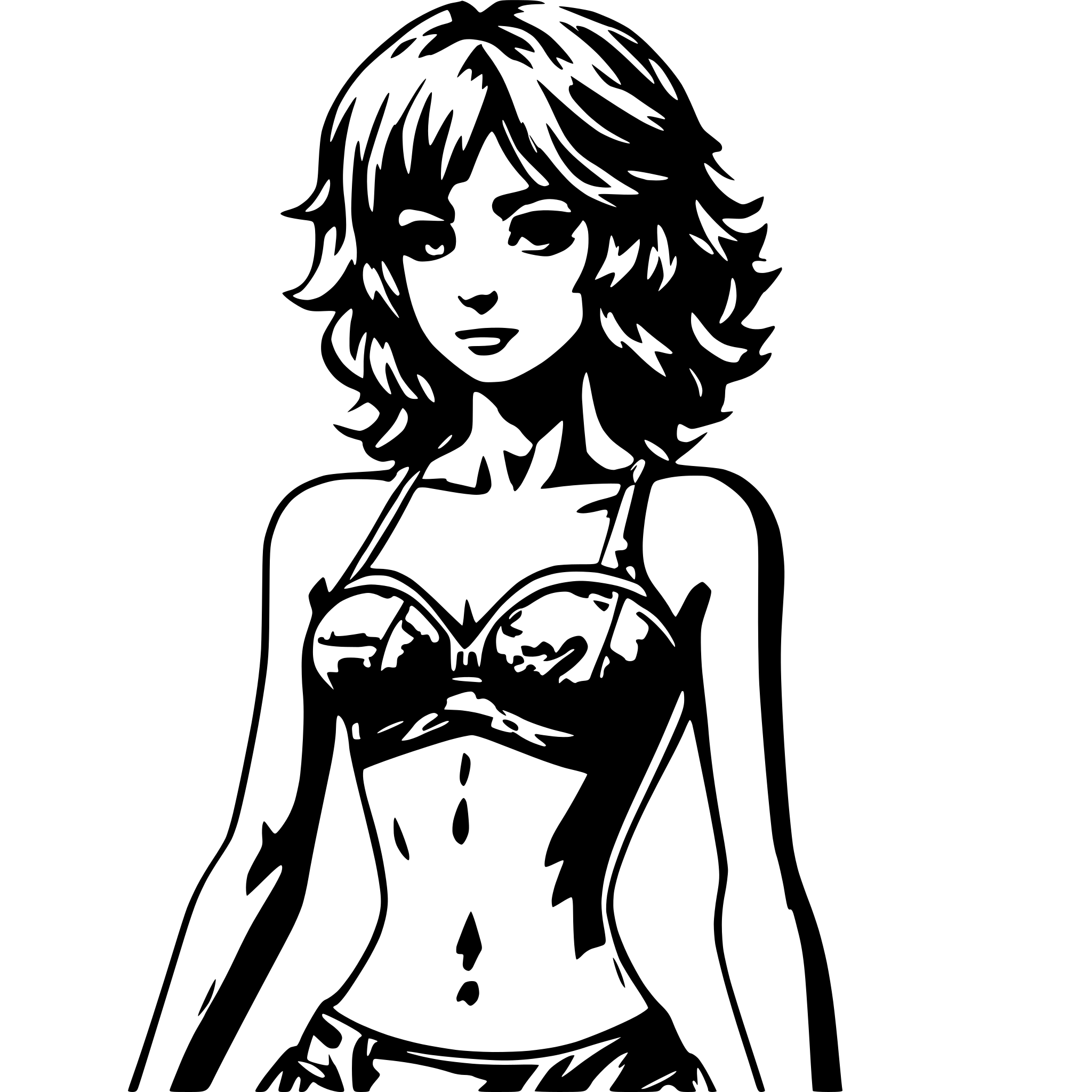 AI-generated SVG of a anime bikini